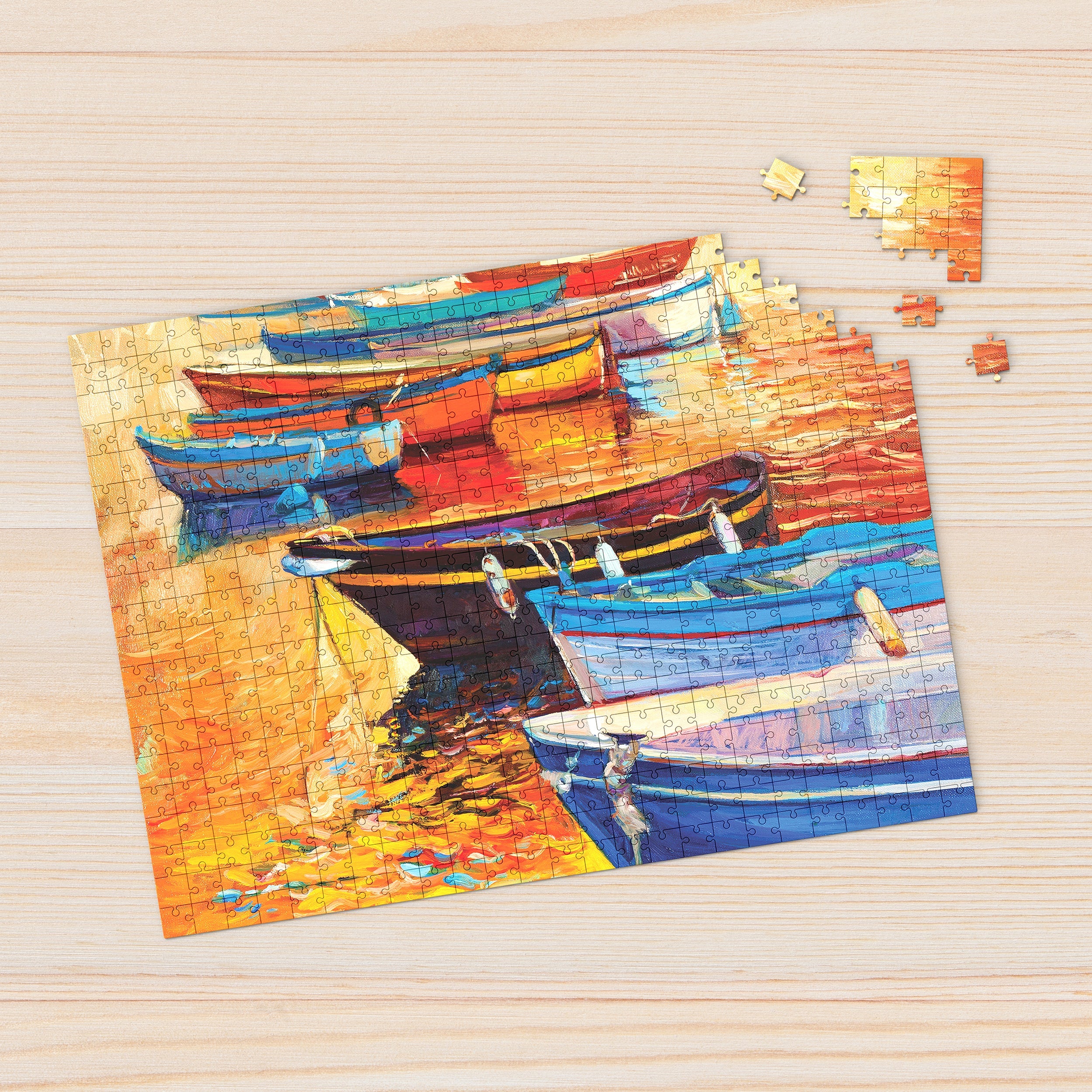 Boats in a Row 500 Piece - Jigsaw Puzzle
