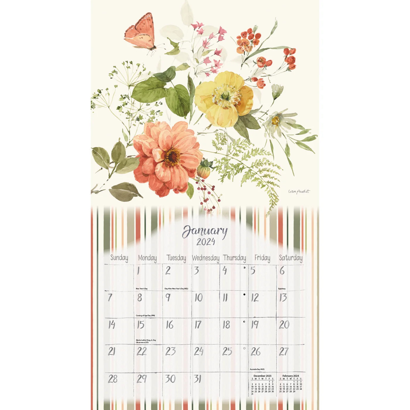 2024 LANG Watercolor Seasons by Lisa Audit - Deluxe Wall Calendar