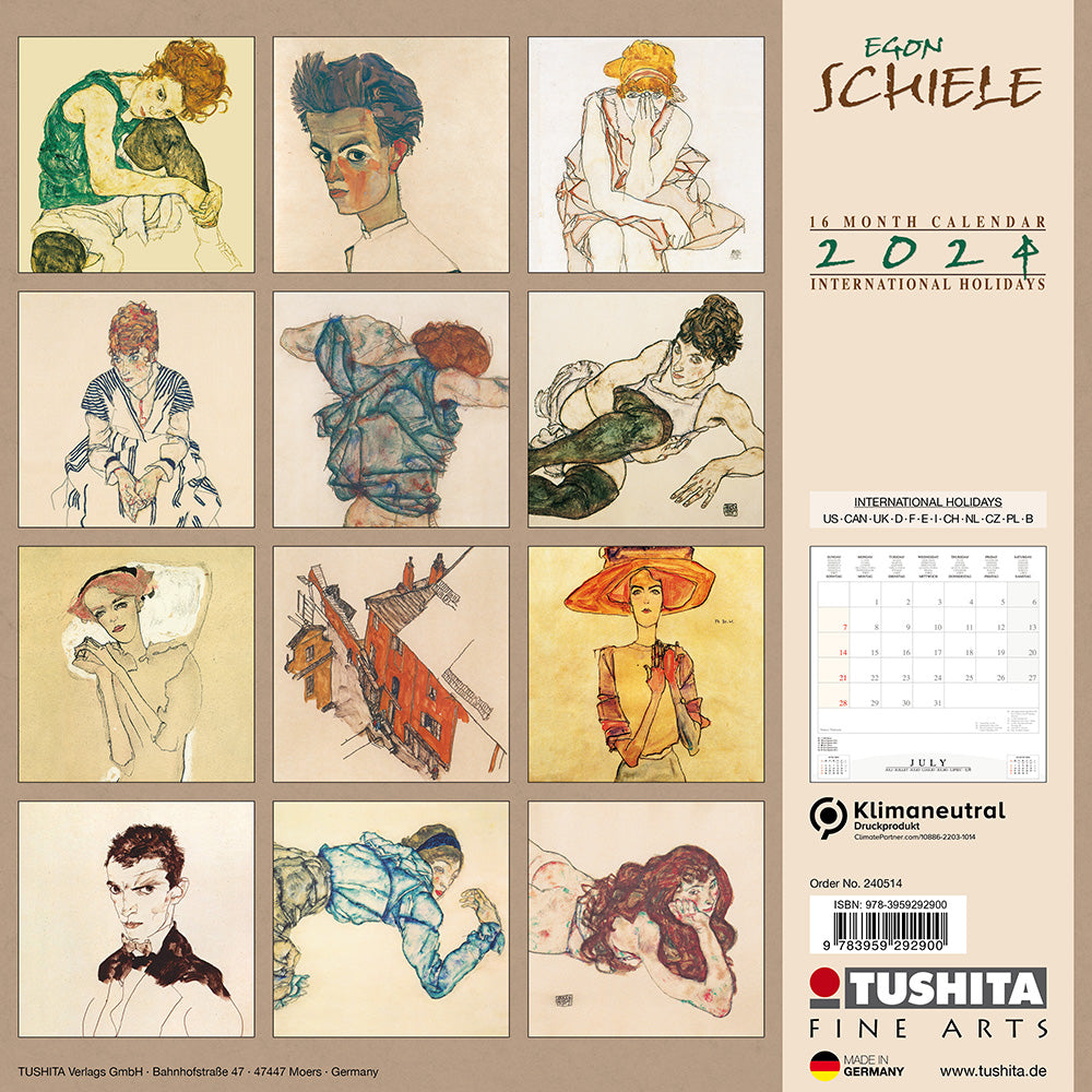 2024 Egon Schiele - Square Wall Calendar