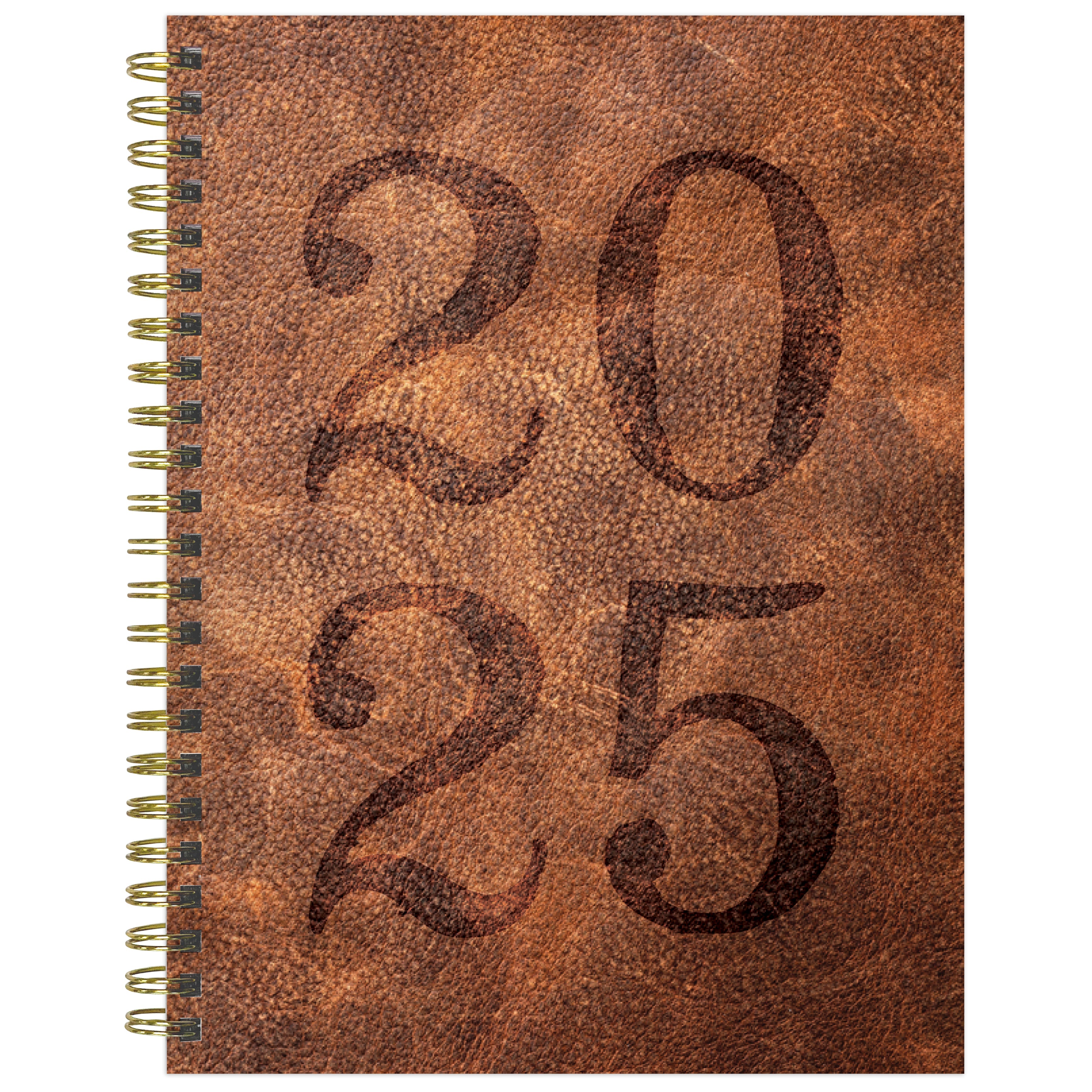 2025 Aged Leather - Medium Monthly & Weekly Diary/Planner