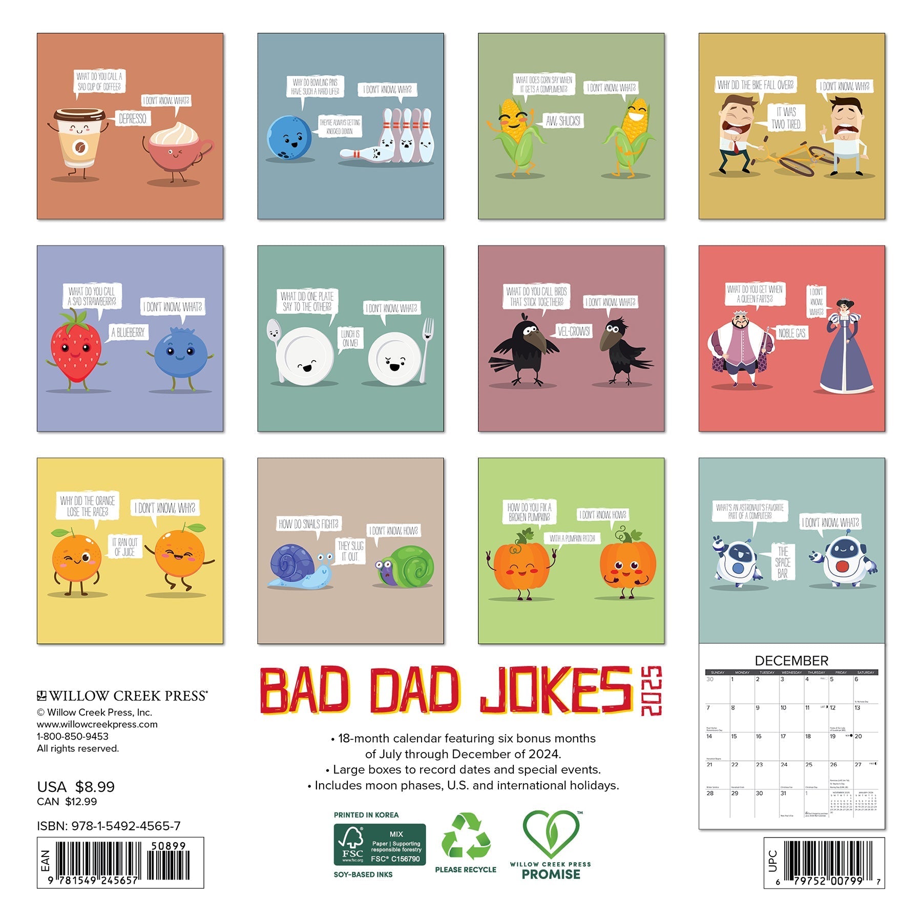 2025 Bad Dad Jokes - Mini Wall Calendar (US Only)