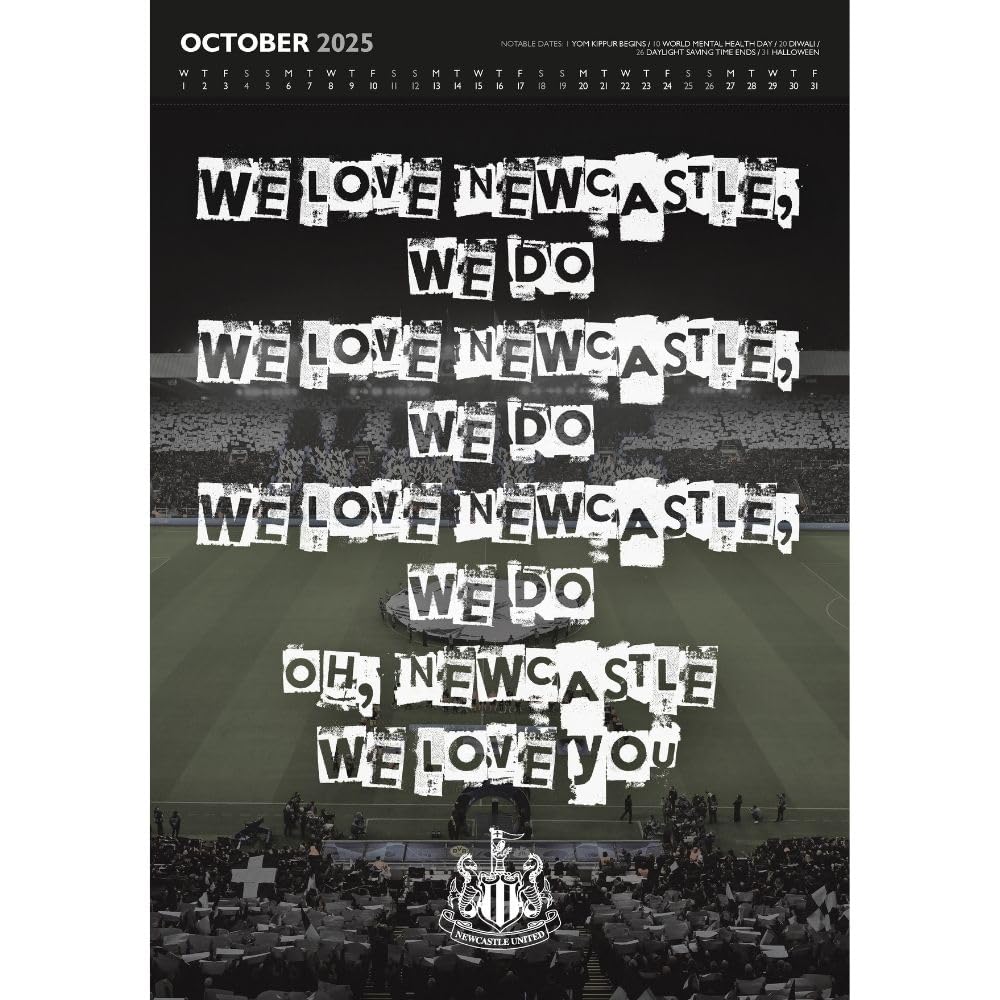 2025 Newcastle United Fc - A3 Deluxe Wall Calendar