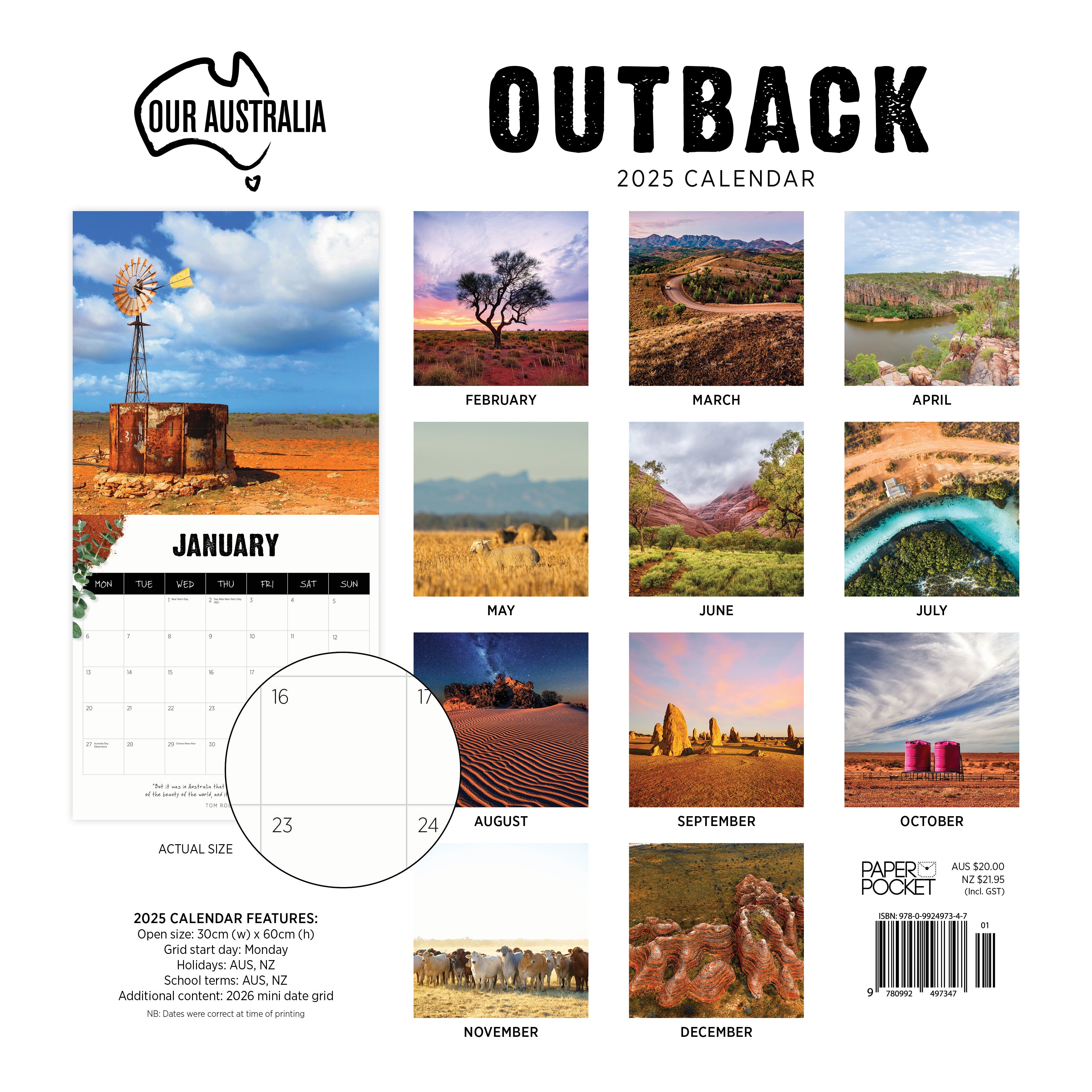 2025 Our Australia Outback - Square Wall Calendar