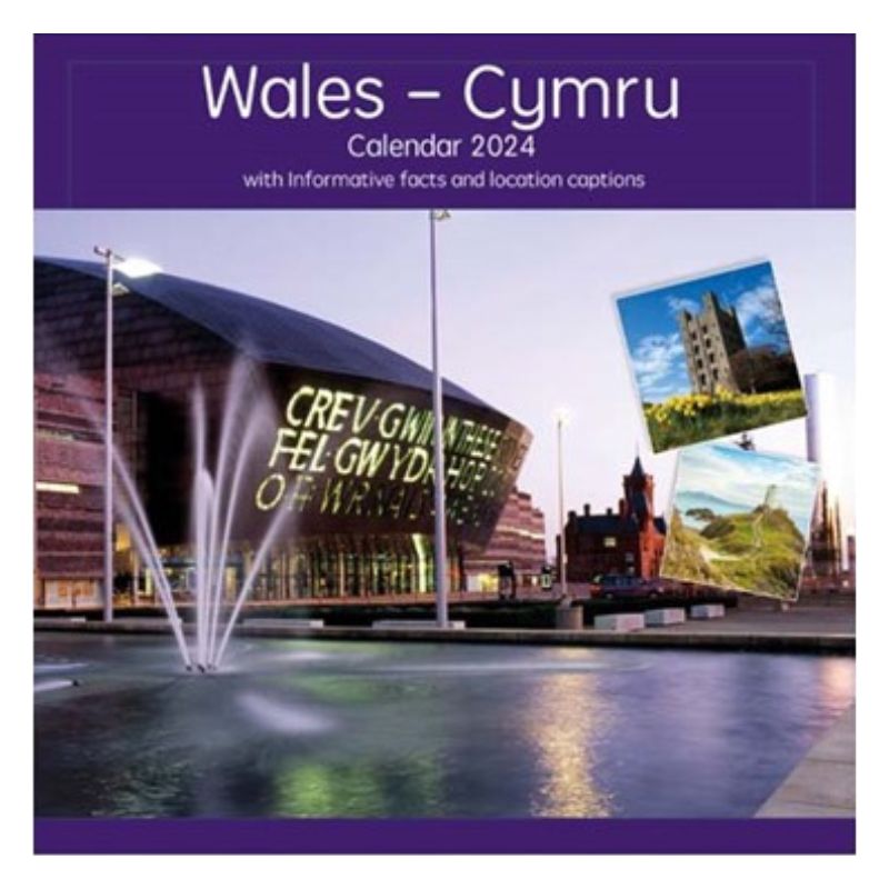 2024 Violet Explore Wales - Square Wall Calendar