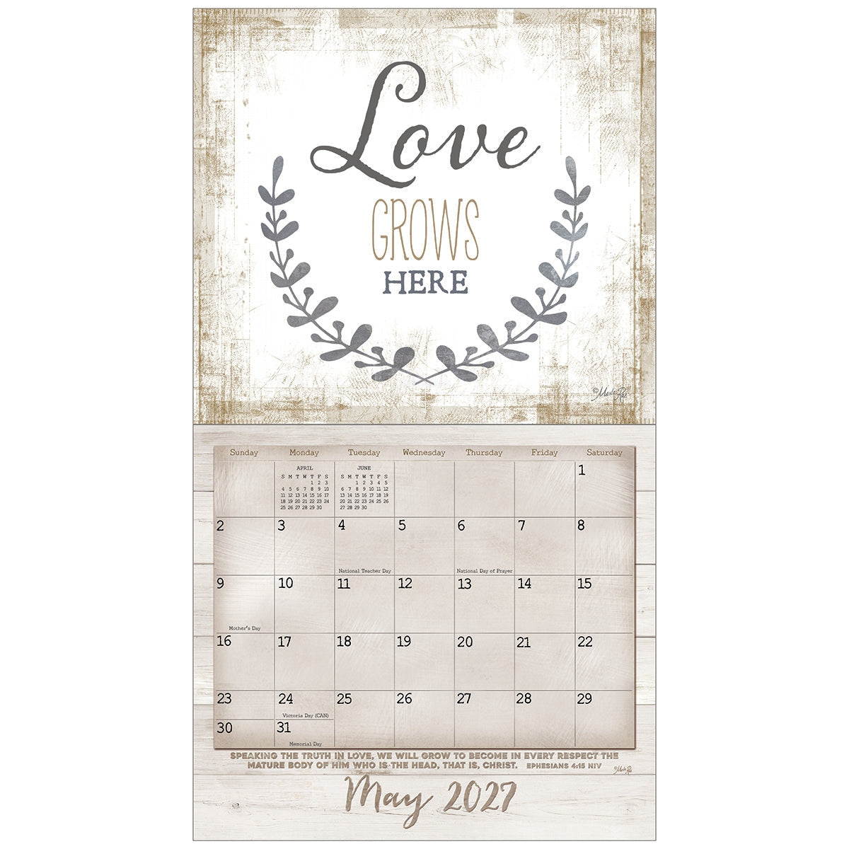 2027 Faith And Family - Scripture - Deluxe Wall Calendar