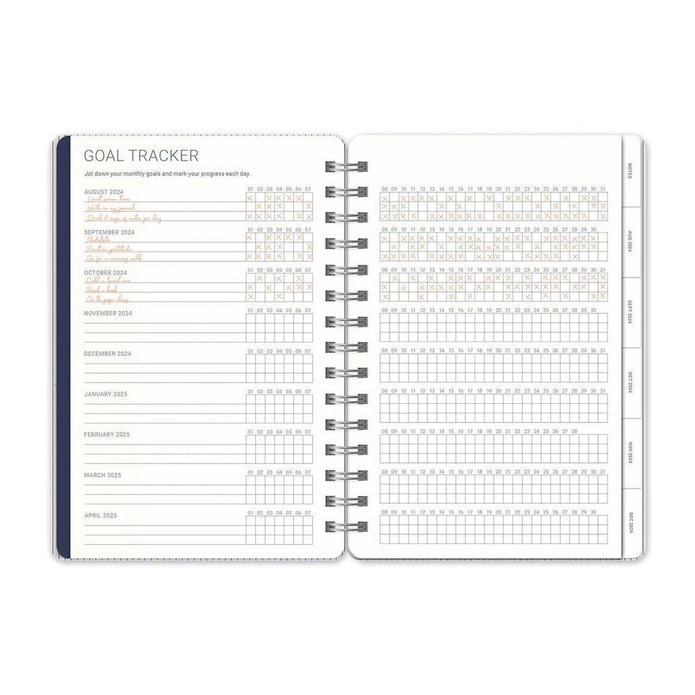 2025 Oxford Blue - Agatha Monthly And Weekly Dairy/Planner