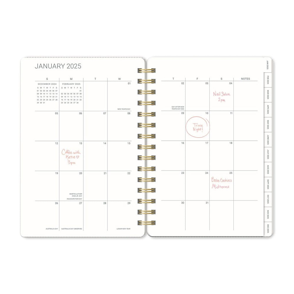 2025 Stone - Agatha Monthly And Weekly Dairy/Planner