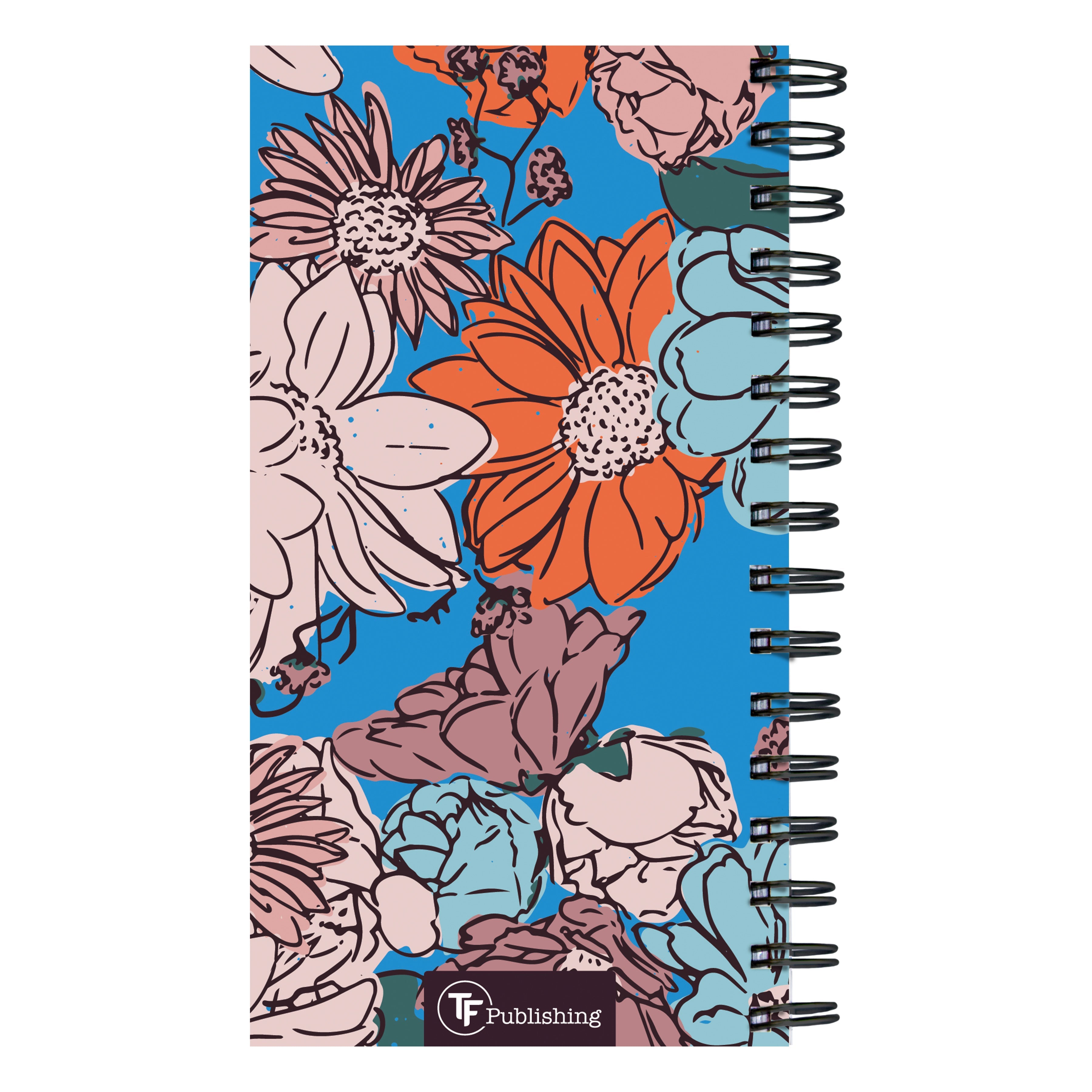 July 2024 - June 2025 True Blue Flowers Small Weekly & Monthly Academic Year Diary/Planner