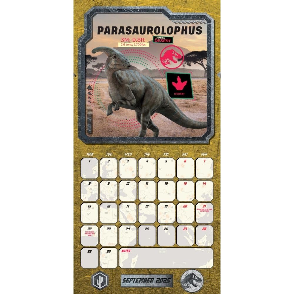 2025 Jurassic World - Square Wall Calendar