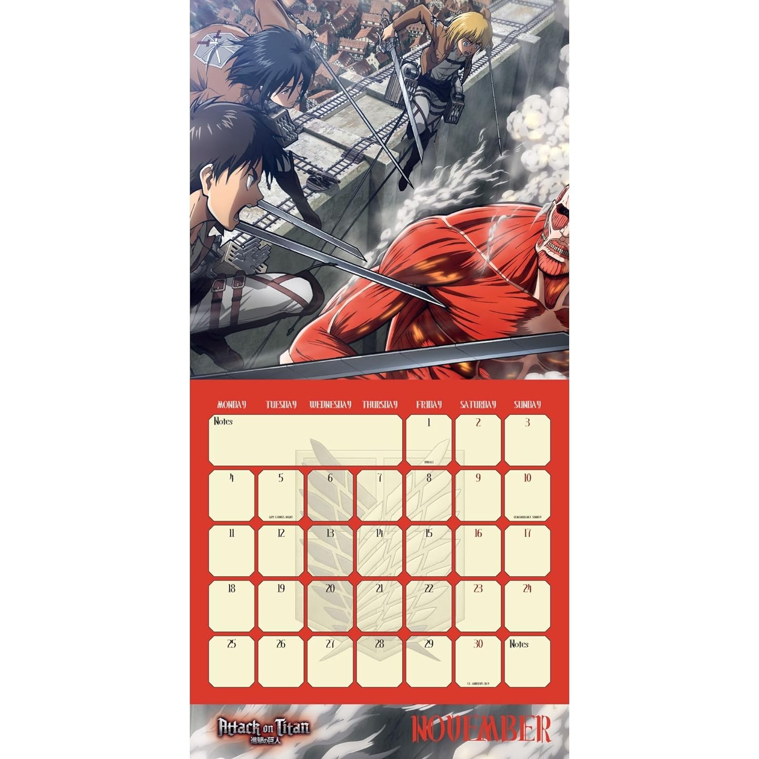 2025 Attack On Titan Square Wall Calendar