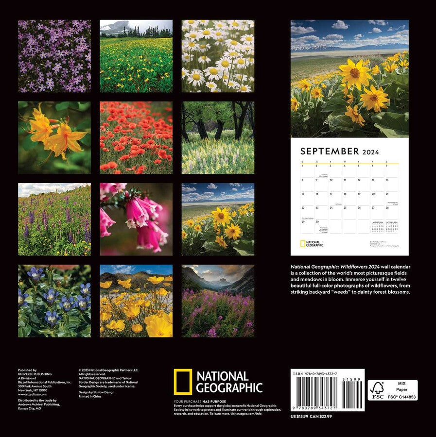 2024 Wildflowers National Geographic Square Wall Calendar   1e06a0421568dcbfd791b32efa01a804 