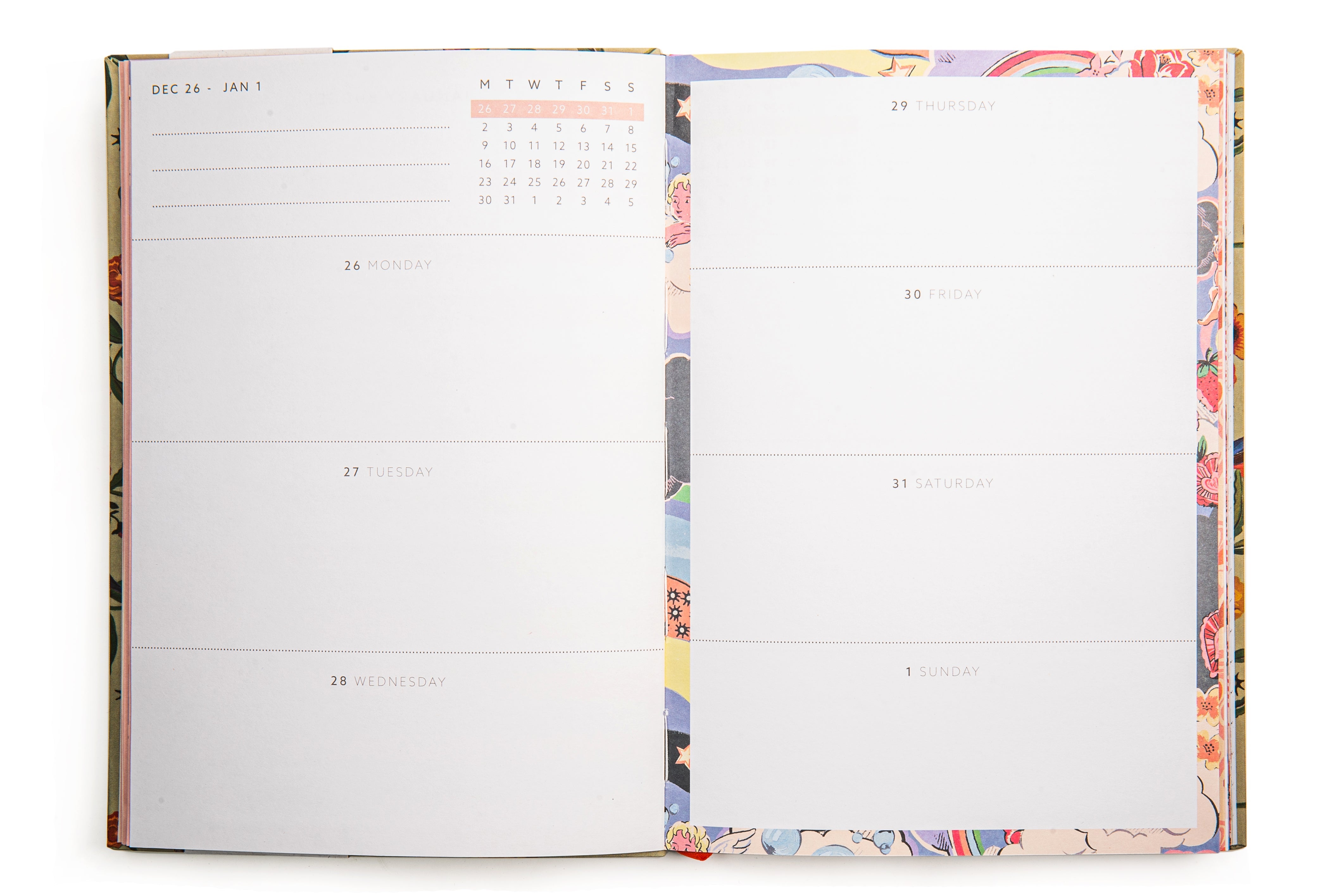 2024 Artist Ditsy Rotary - Monthly & Weekly Diary/Planner