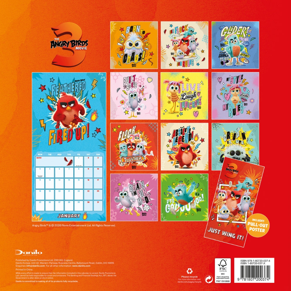 2027 Angry Birds 3 - Square Wall Calendar - product image 5