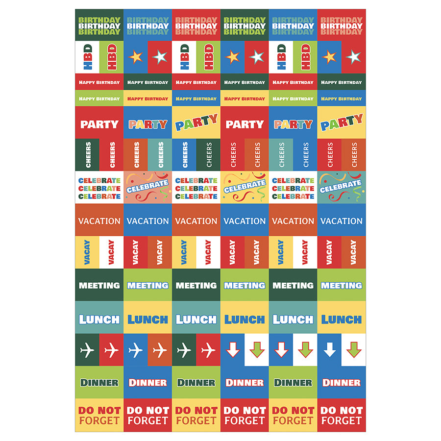 2027 Coca-Cola planner colour-coordinated stickers sheet one