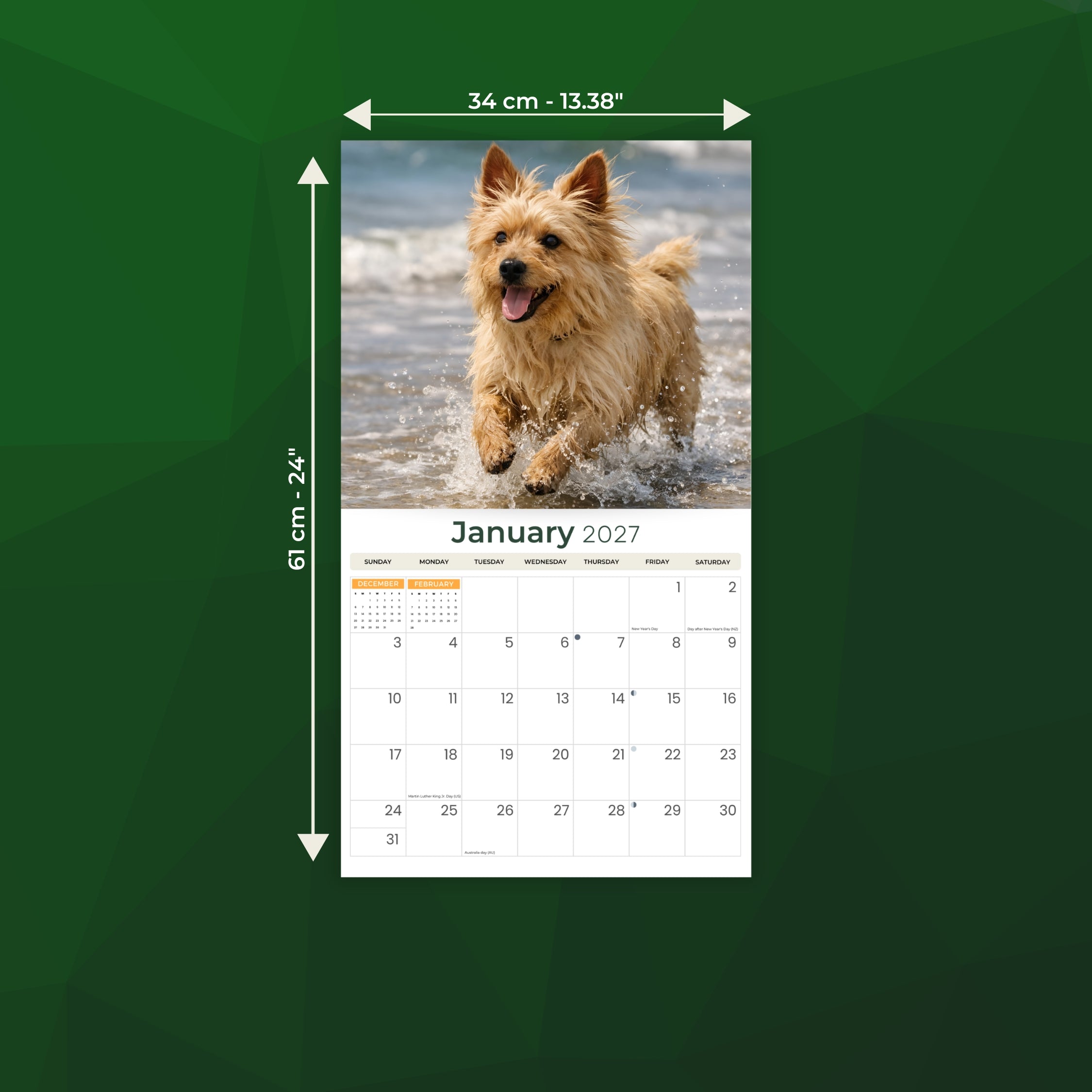 2027 Australian Terriers - Deluxe Wall Calendar