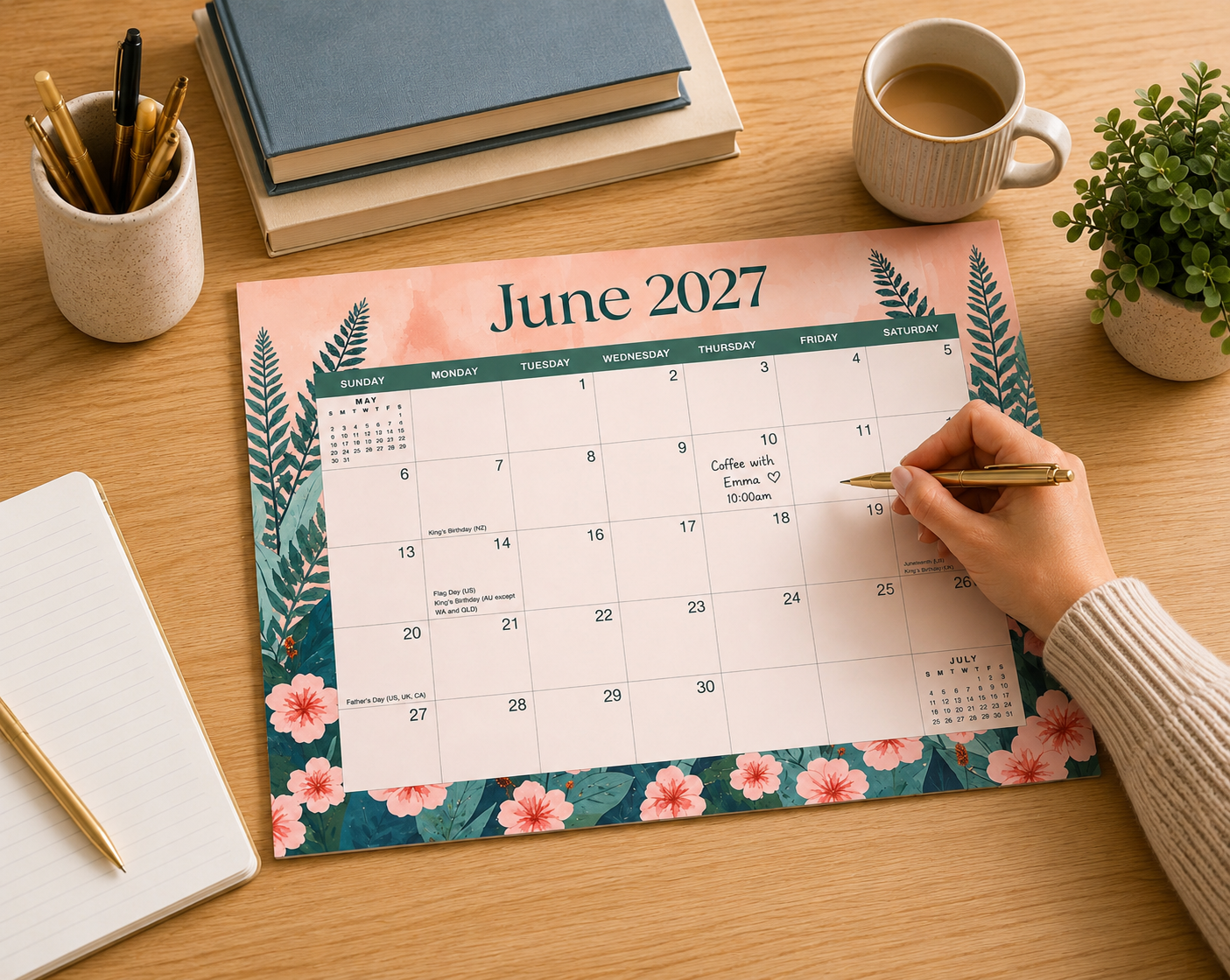 2027 Dream Gardens - Versatile 4-in-1 Magnetic, Wall and Desk Calendar