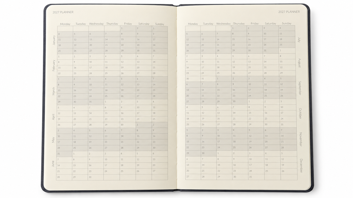 Personalised 2027 A5 Weekly & Monthly Planner - Hard Cover Diary