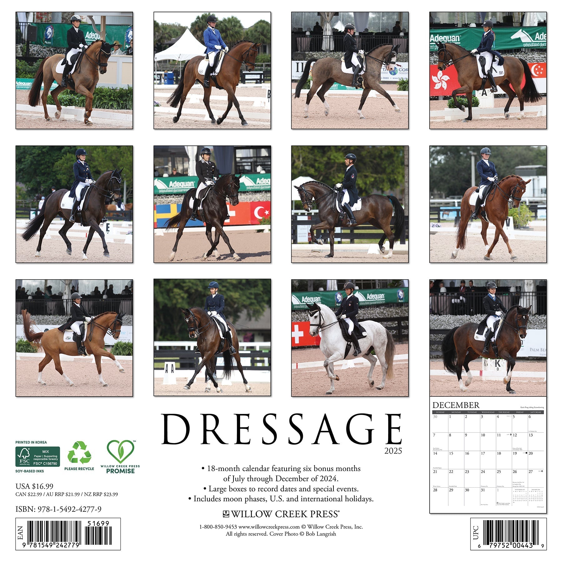 2025 Dressage - Square Wall Calendar (US Only)