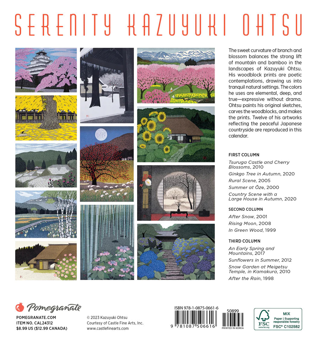 2024 Serenity: Kazuyuki Ohtsu  - Mini Square Wall Calendar  SOLD OUT