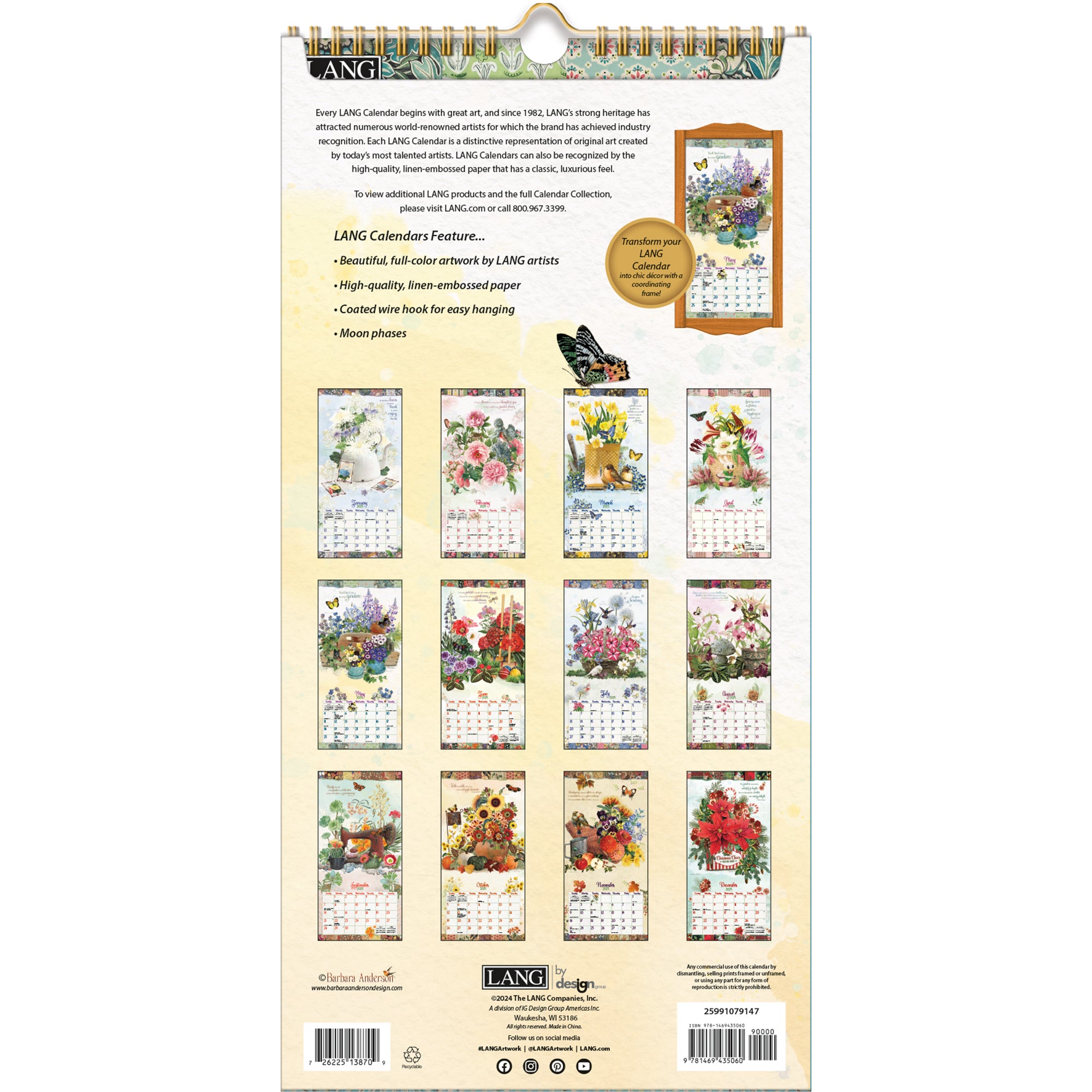 2025 Garden Botanicals - Slim Wall Calendar