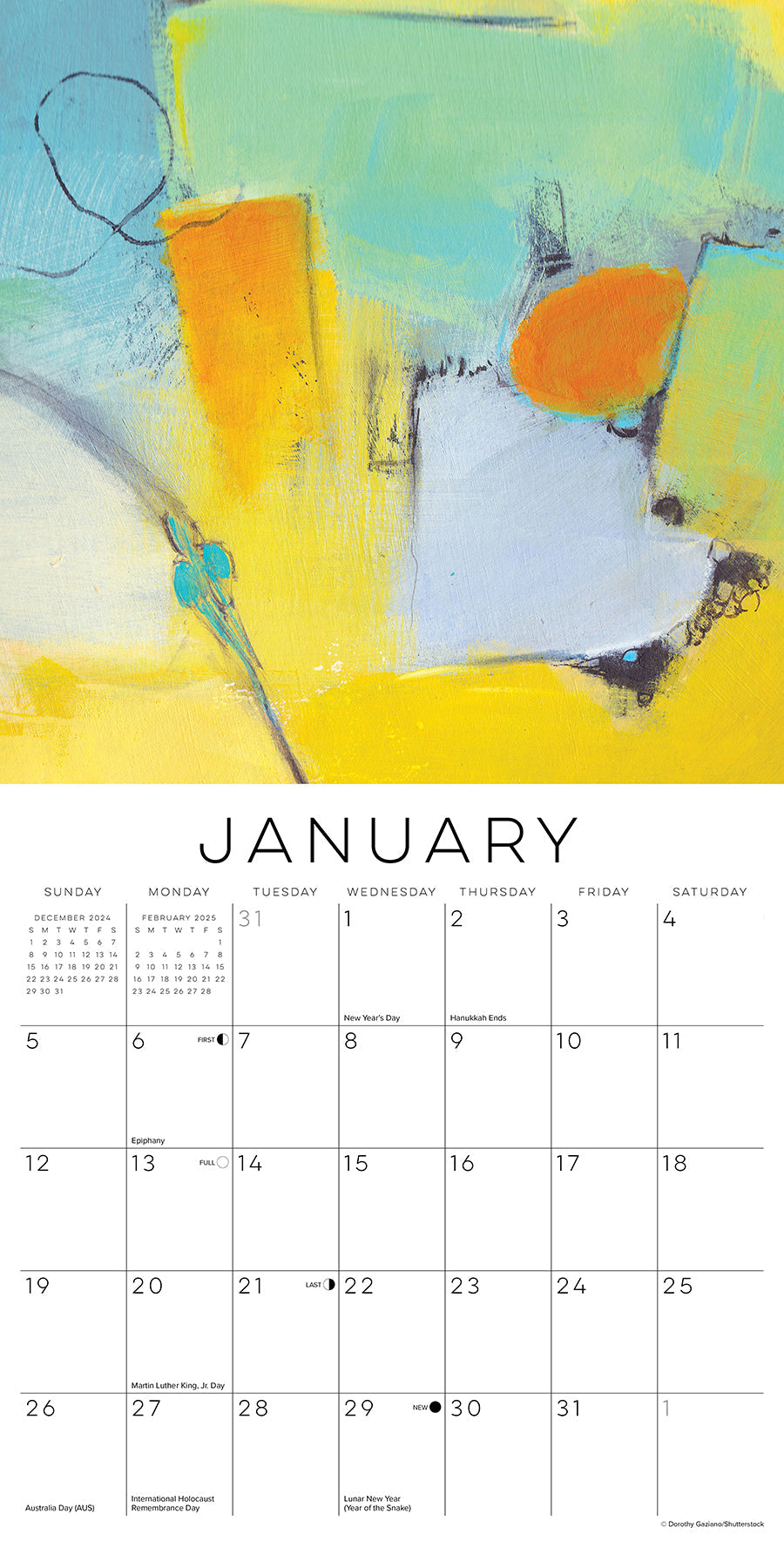 2025 Abstract Art - Square Wall Calendar (US Only)