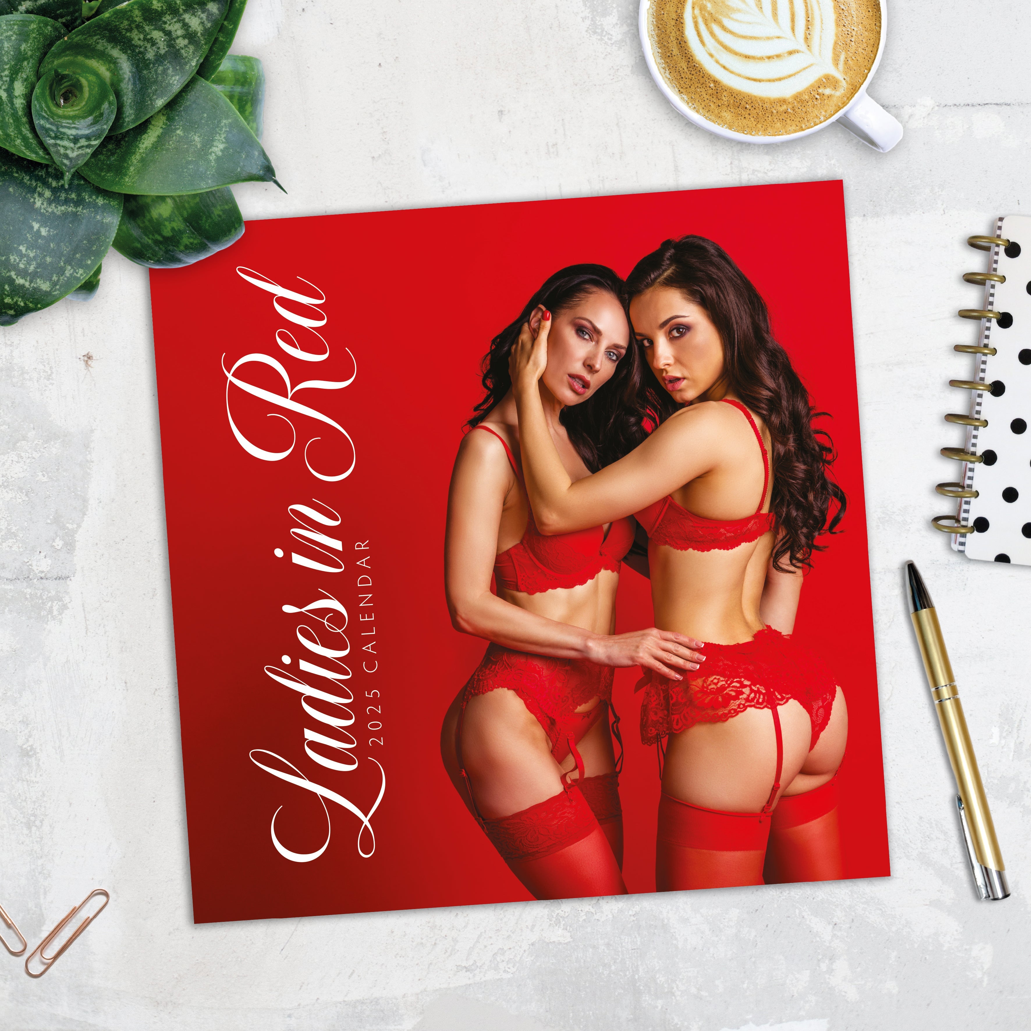 2025 Ladies in Red - Square Wall Calendar
