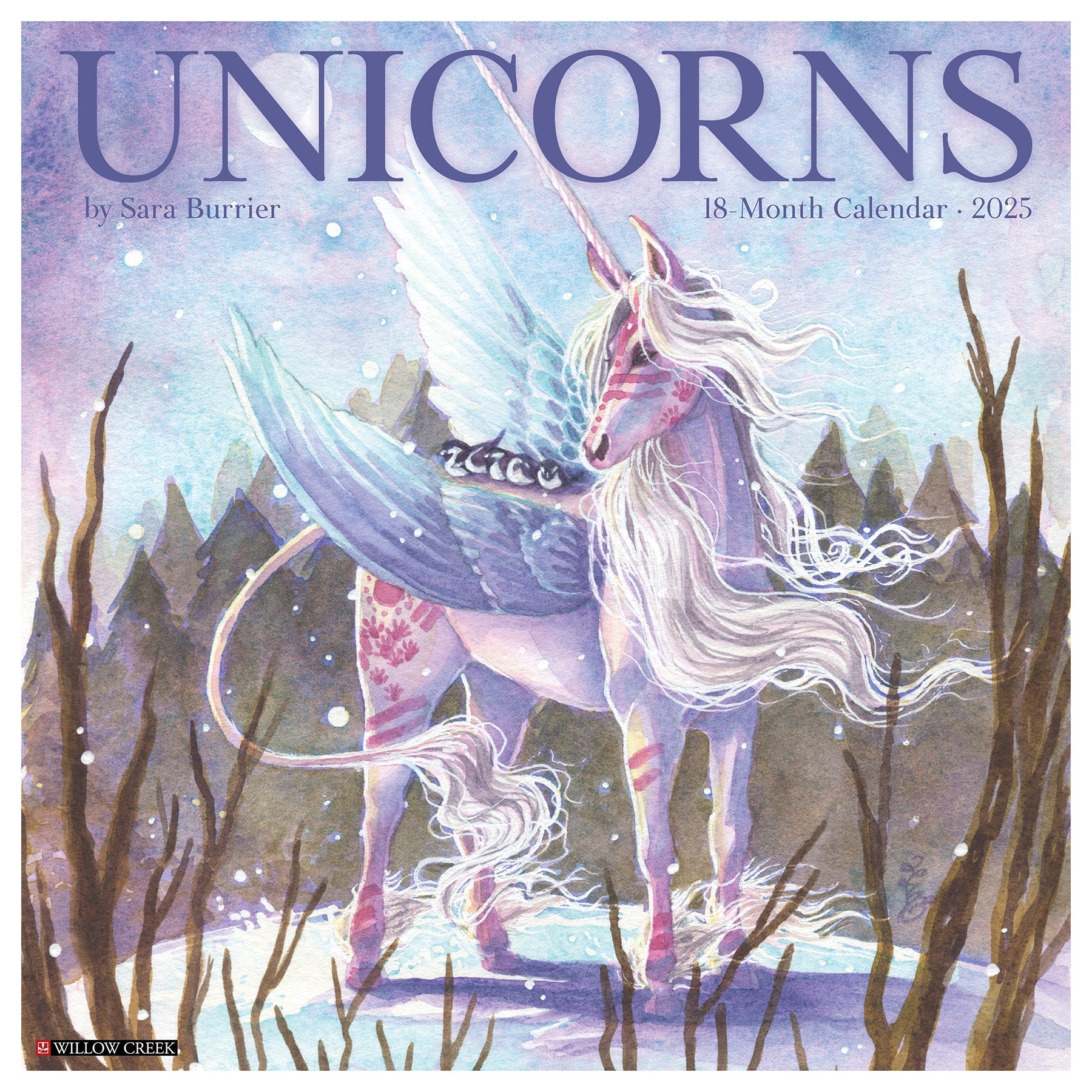 2025 Unicorns by Sara Burrier (art) - Square Wall Calendar (US Only)