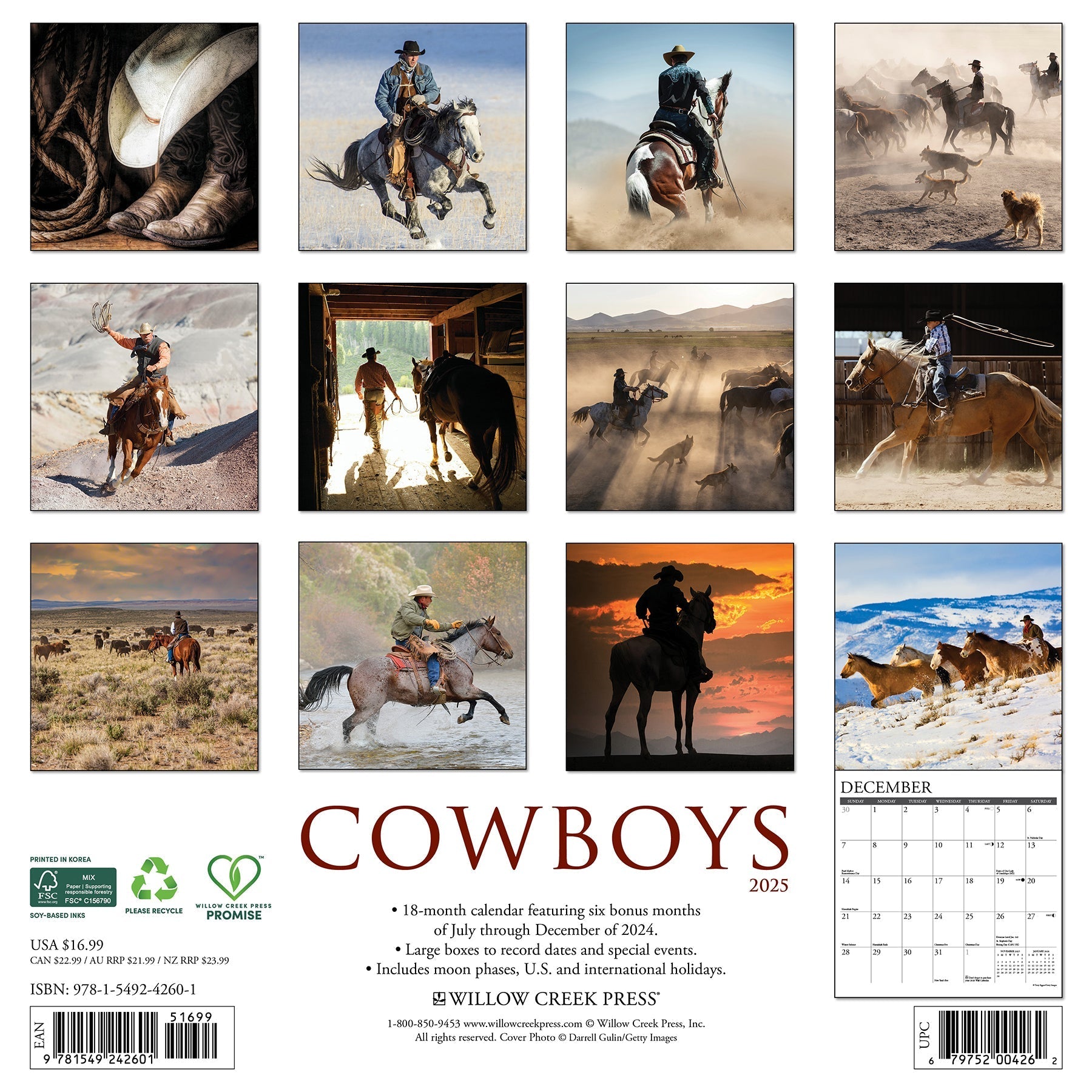 2025 Cowboys - Square Wall Calendar (US Only)