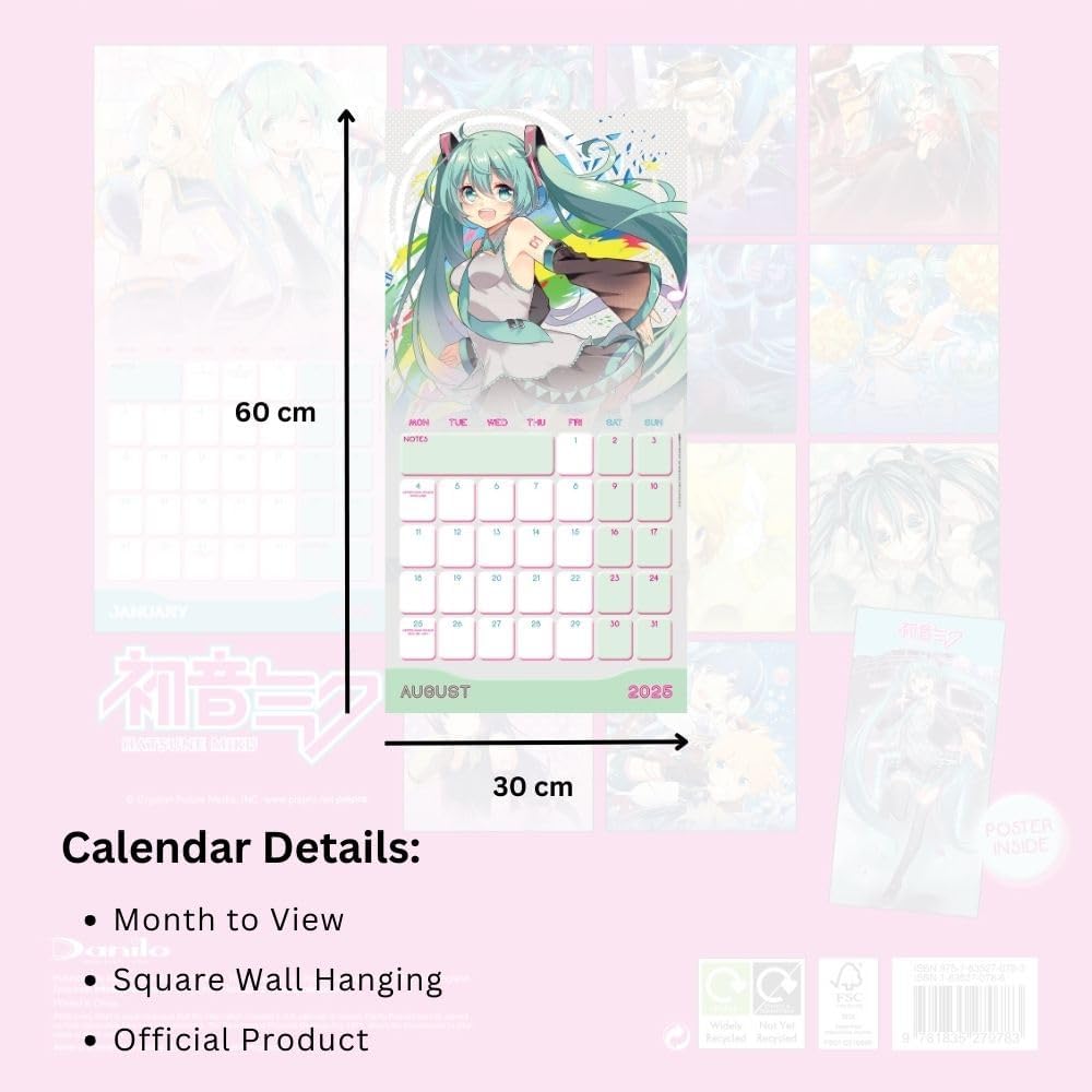 2025 Hatsune Miku - Square Wall Calendar