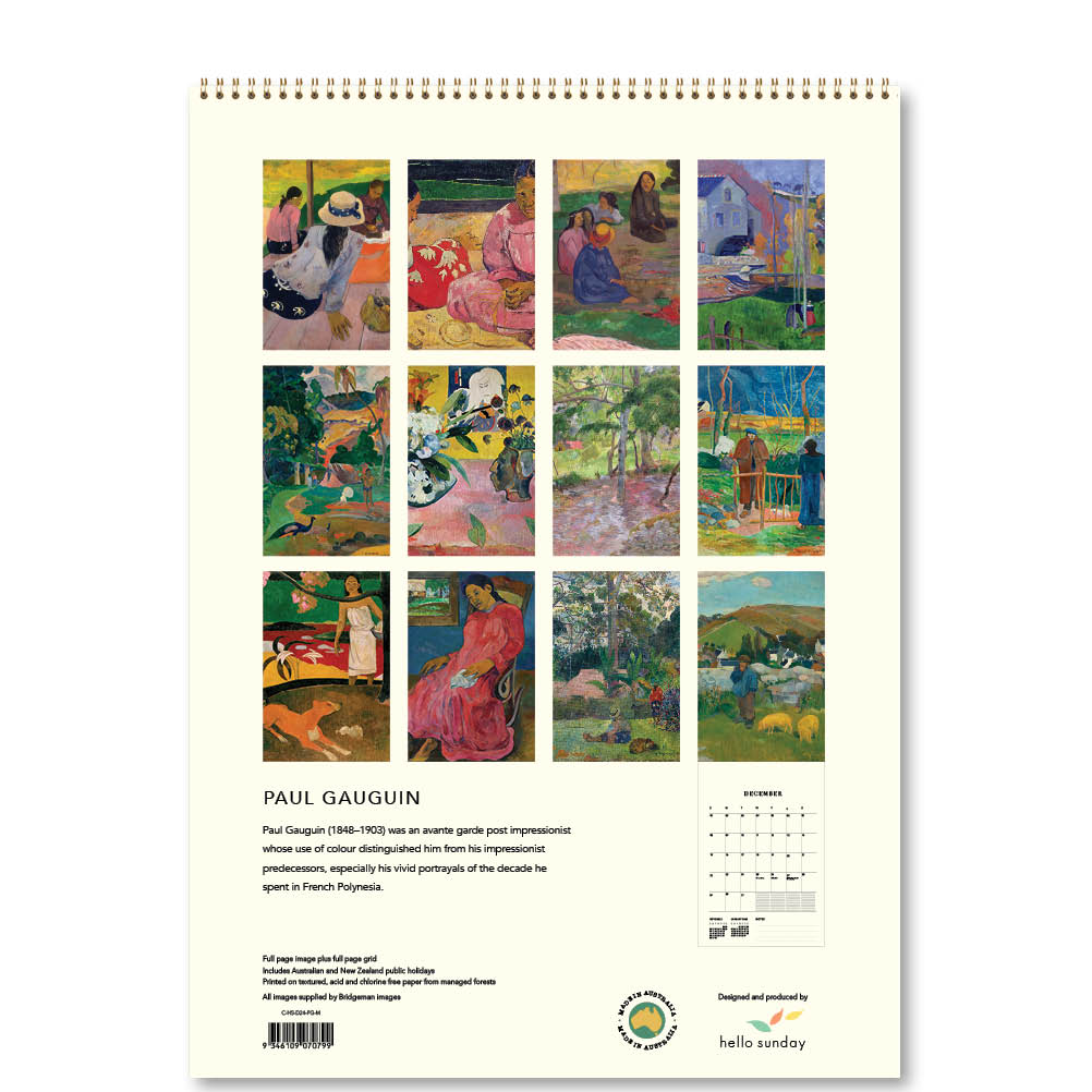 2024 Paul Gauguin - Deluxe Wall Calendar