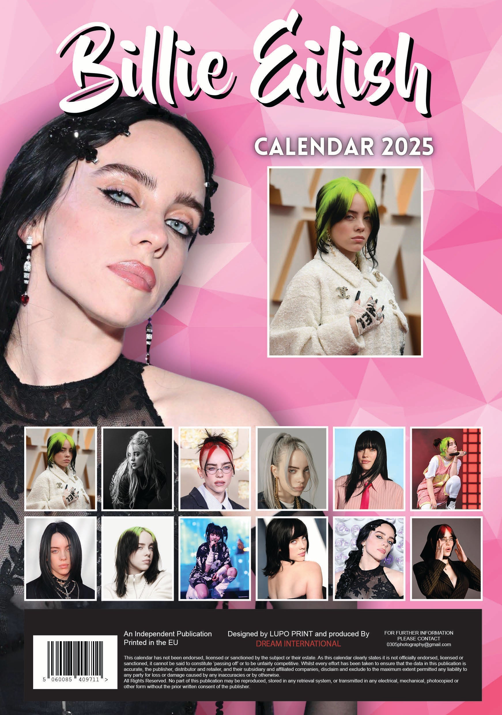 2025 Billie Eilish - A3 Wall Calendar