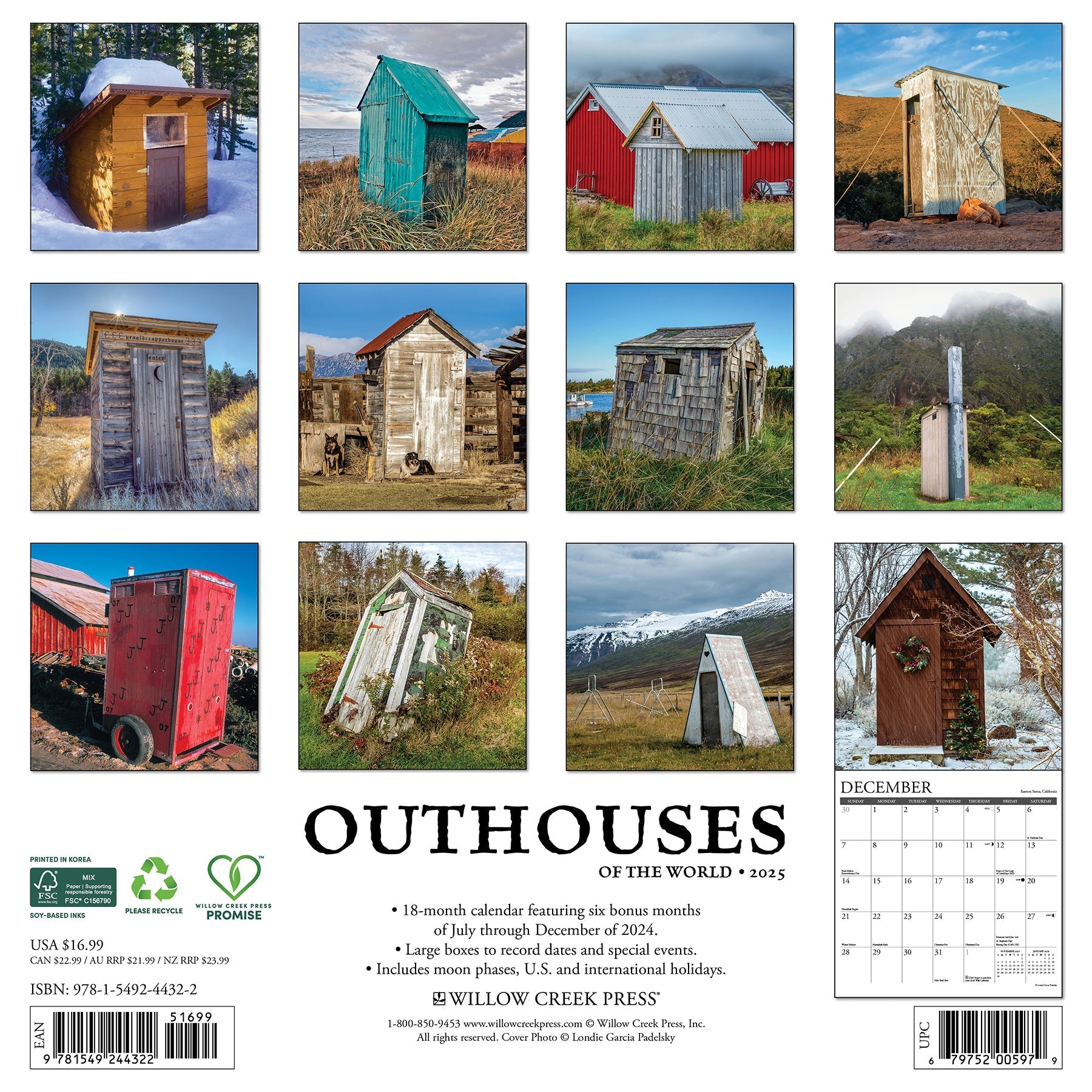 2025 Outhouses - Square Wall Calendar (US Only)