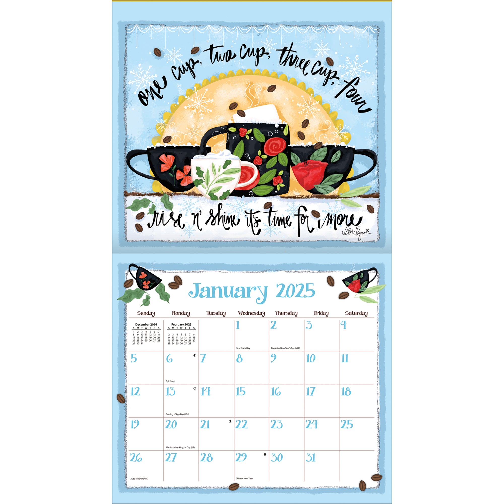 2025 LANG Coffee by LoriLynn Simms - Deluxe Wall Calendar