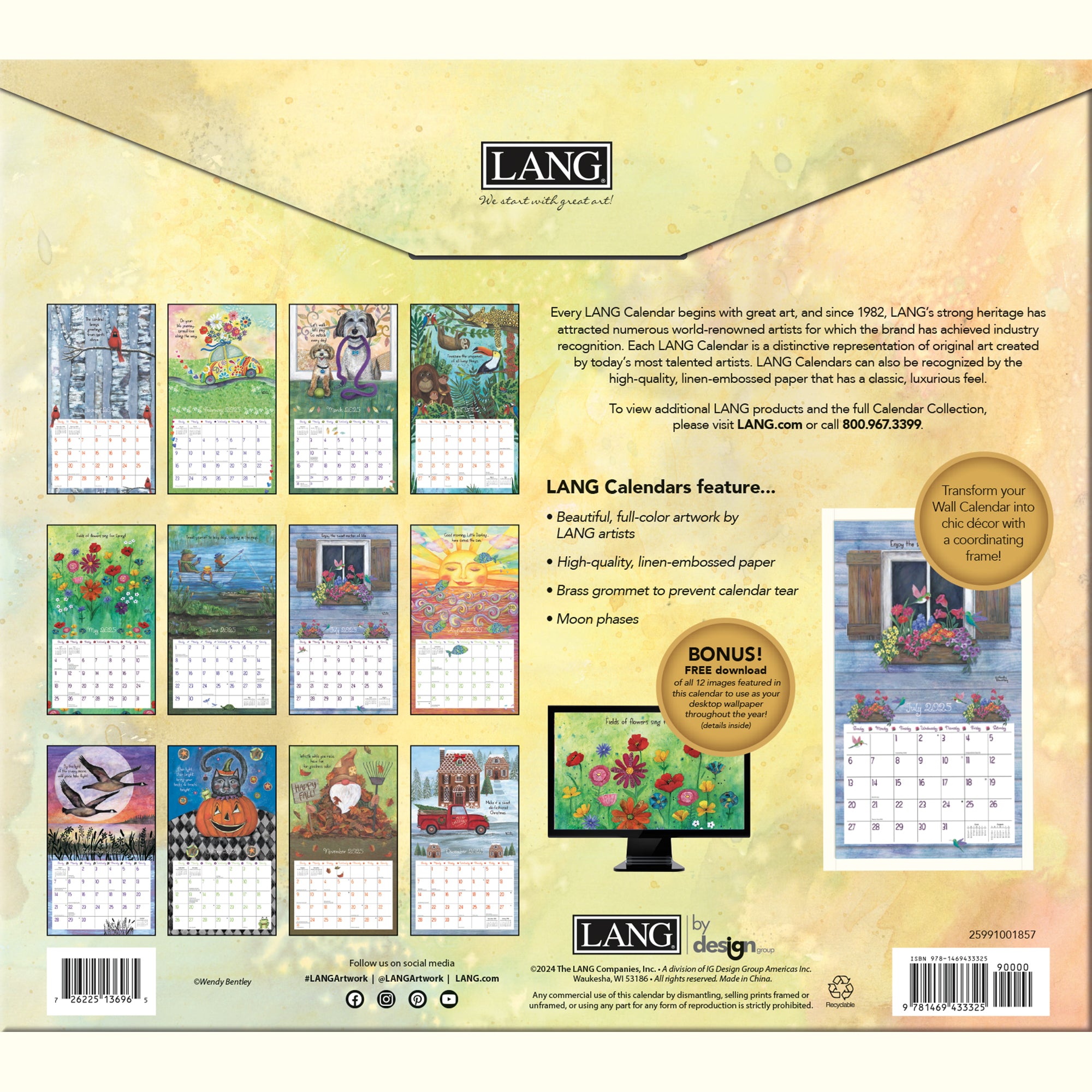 2025 LANG Favorite Things By Wendy Bentley - Deluxe Wall Calendar