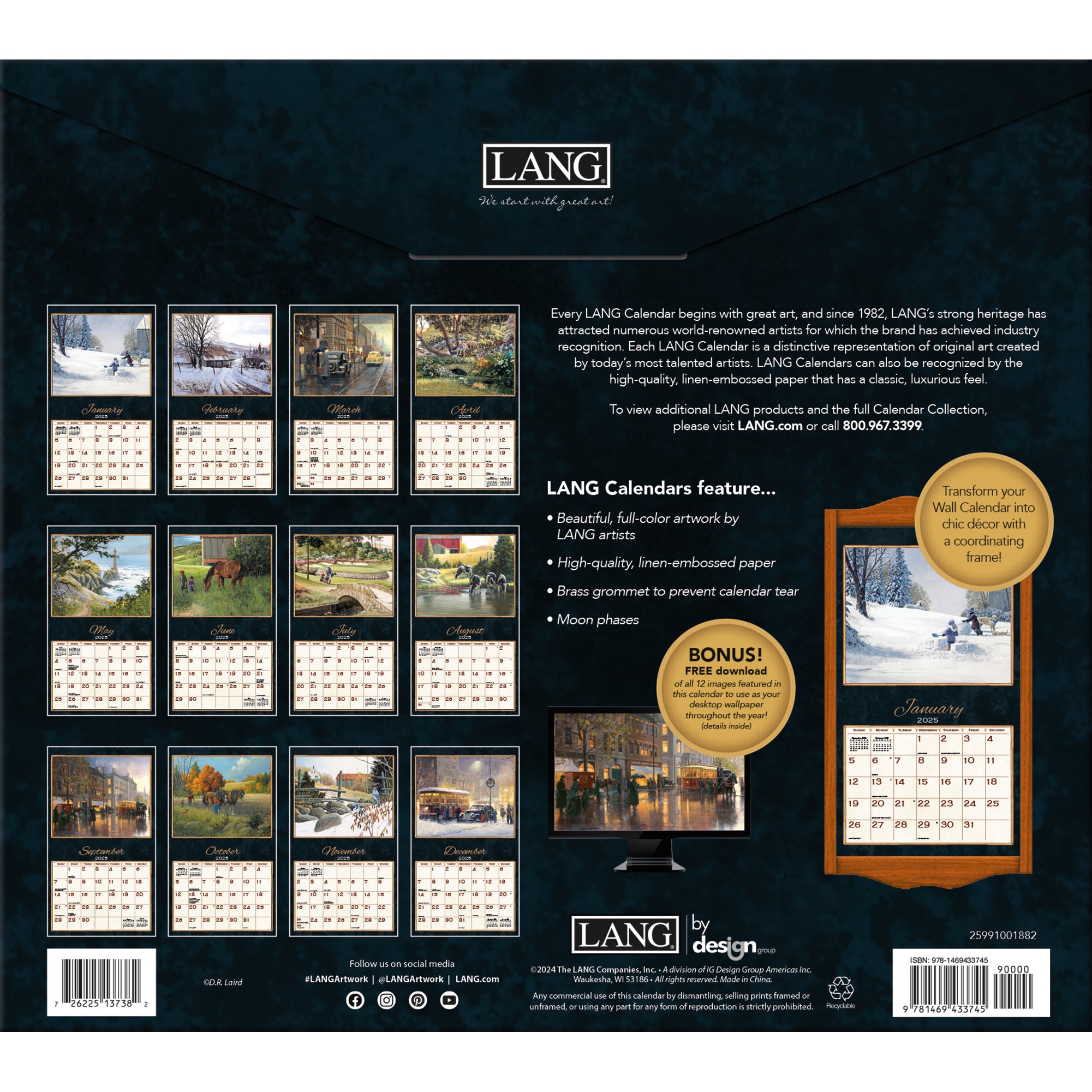 2025 LANG Treasured Times By D.R. Laird - Deluxe Wall Calendar