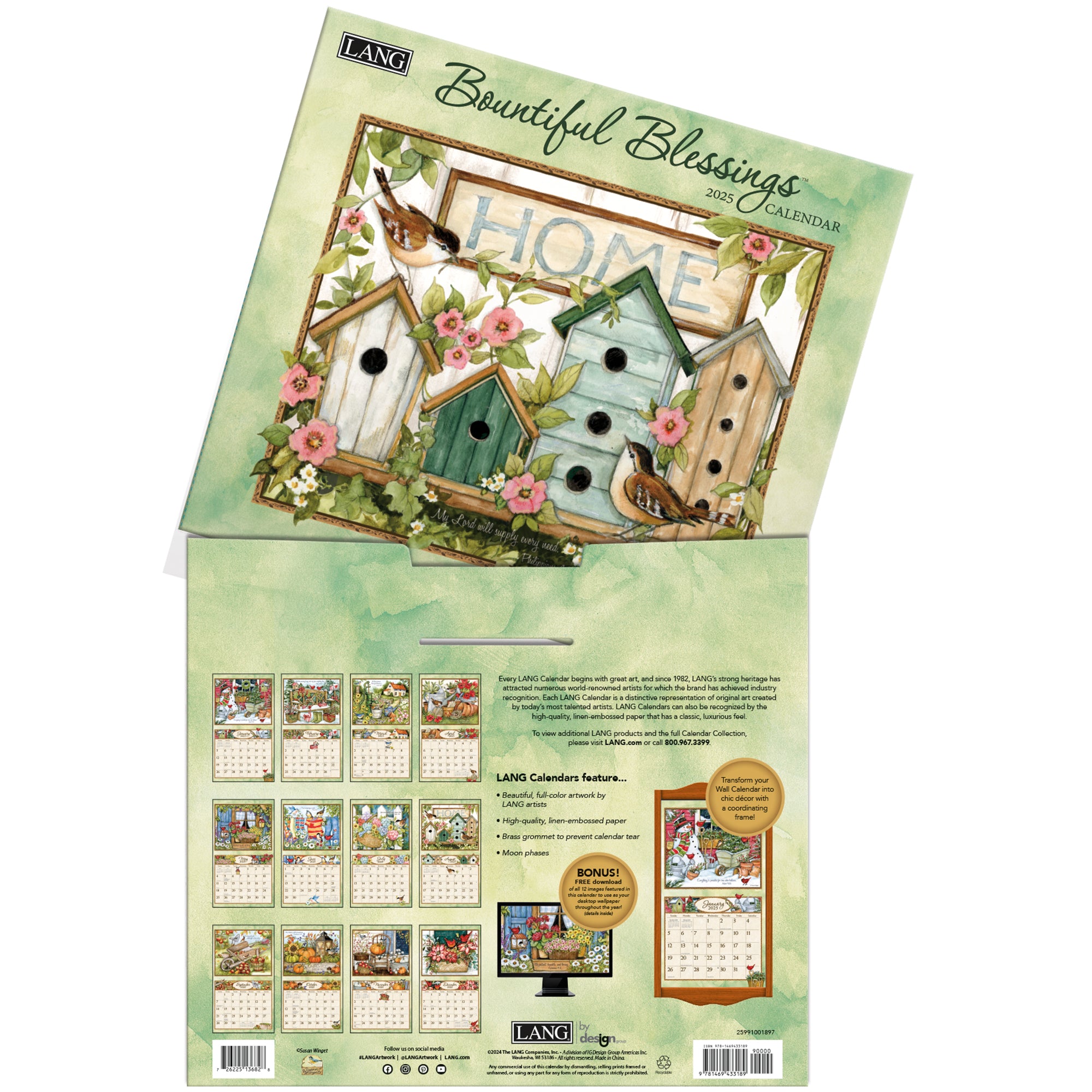 2025 LANG Bountiful Blessings By Susan Winget  - Deluxe Wall Calendar