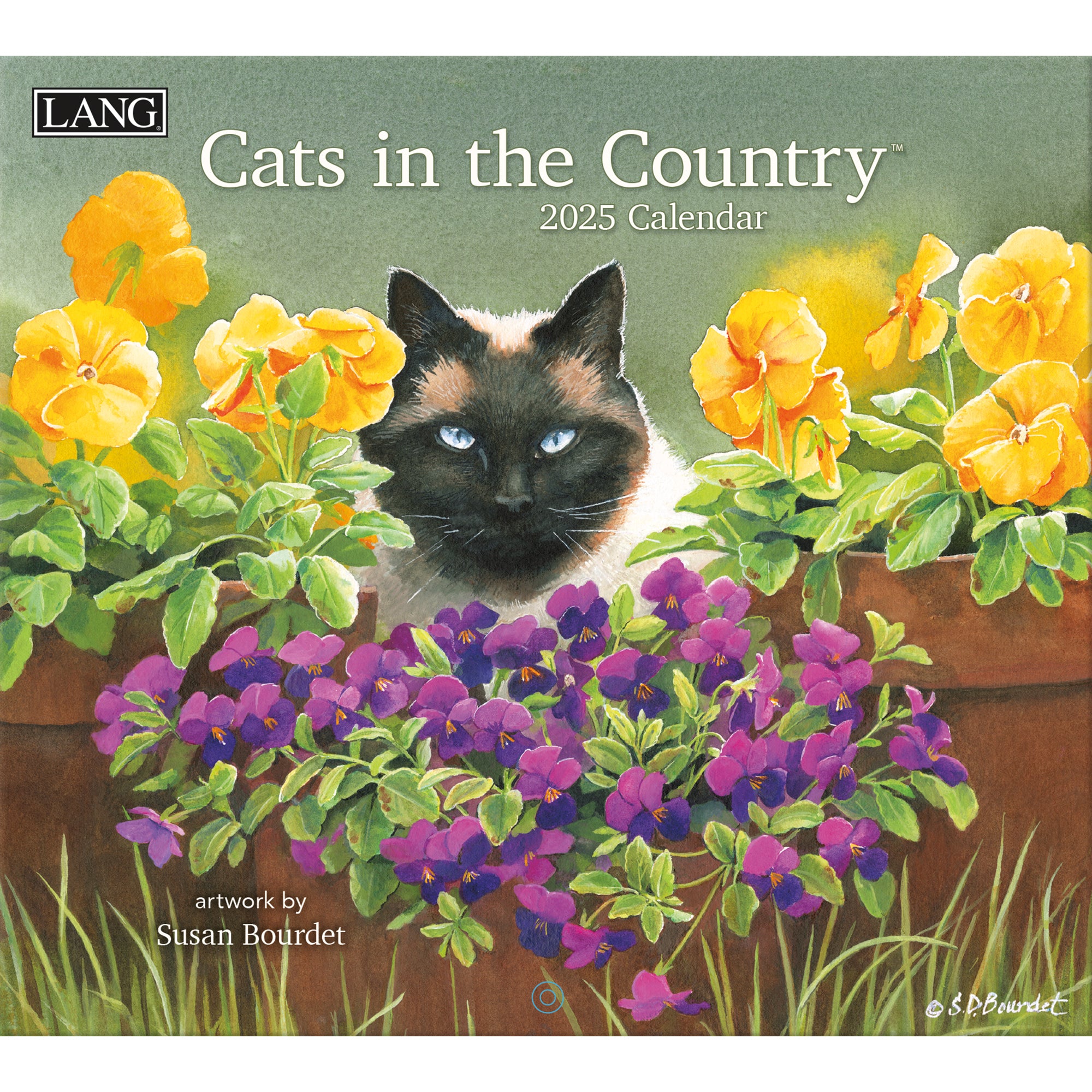 2025 LANG Cats In The Country By Susan Bourdet - Deluxe Wall Calendar