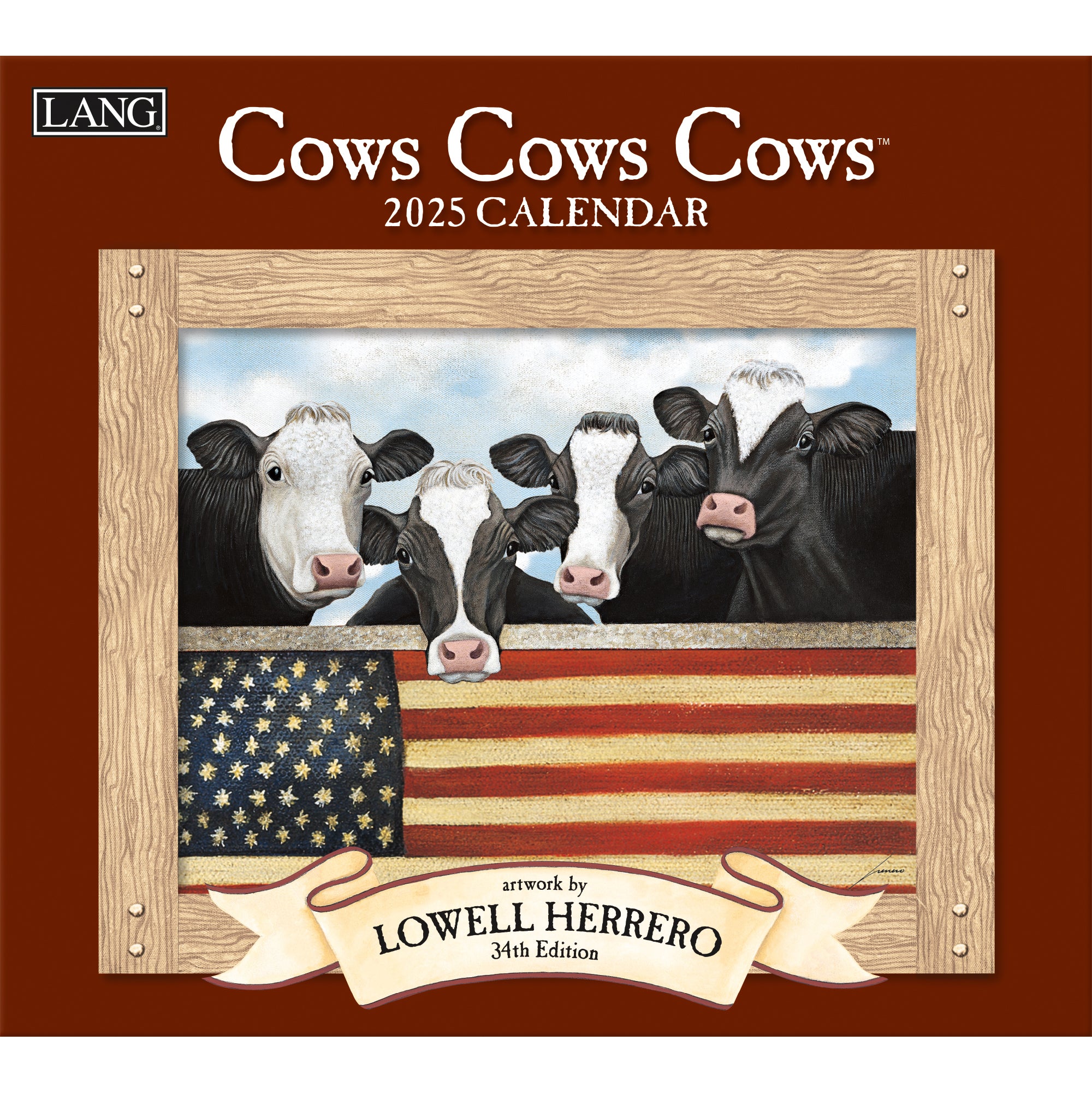 2025 LANG Cows Cows Cows By Lowell Herrero - Deluxe Wall Calendar