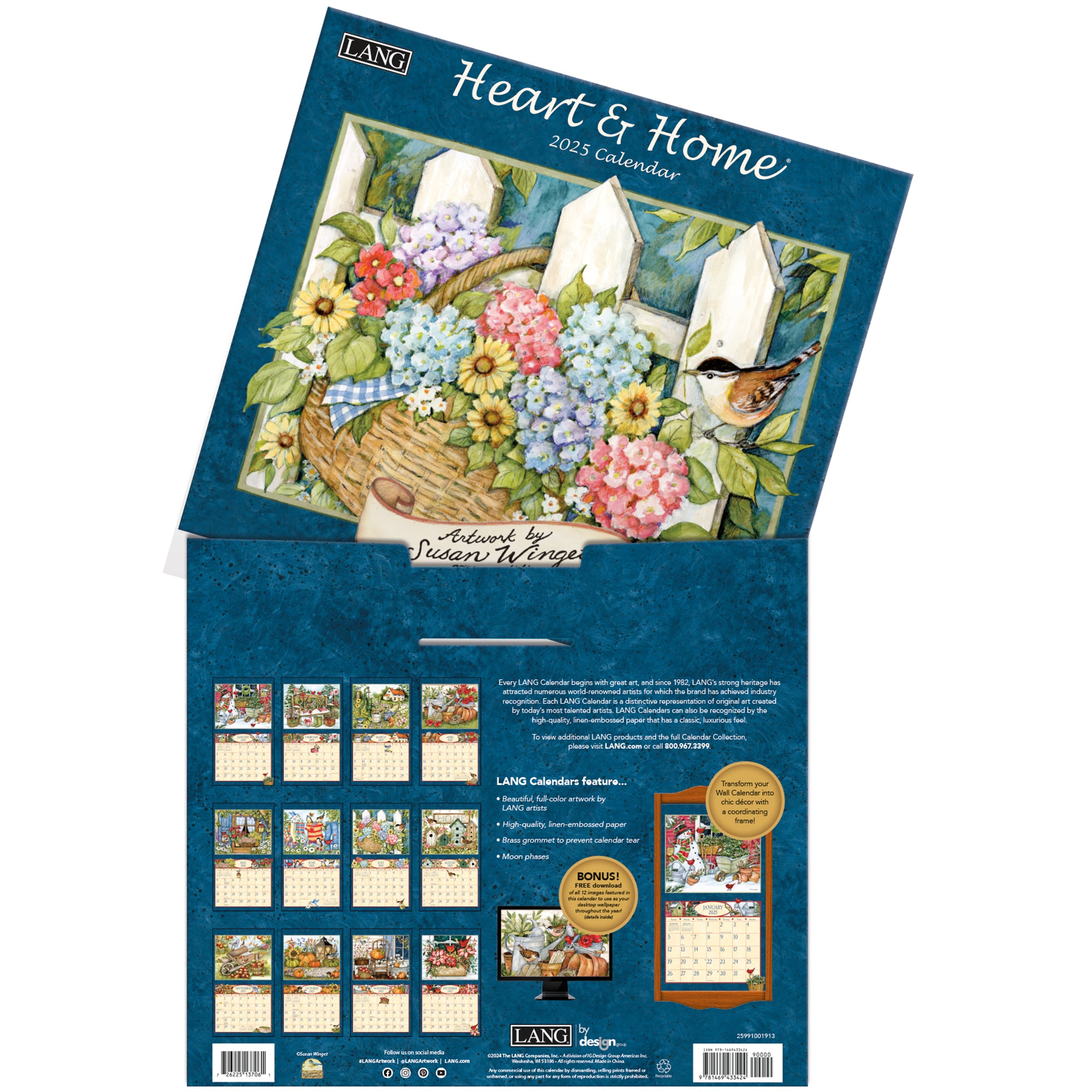 2025 LANG Heart & Home By Susan Winget - Deluxe Wall Calendar