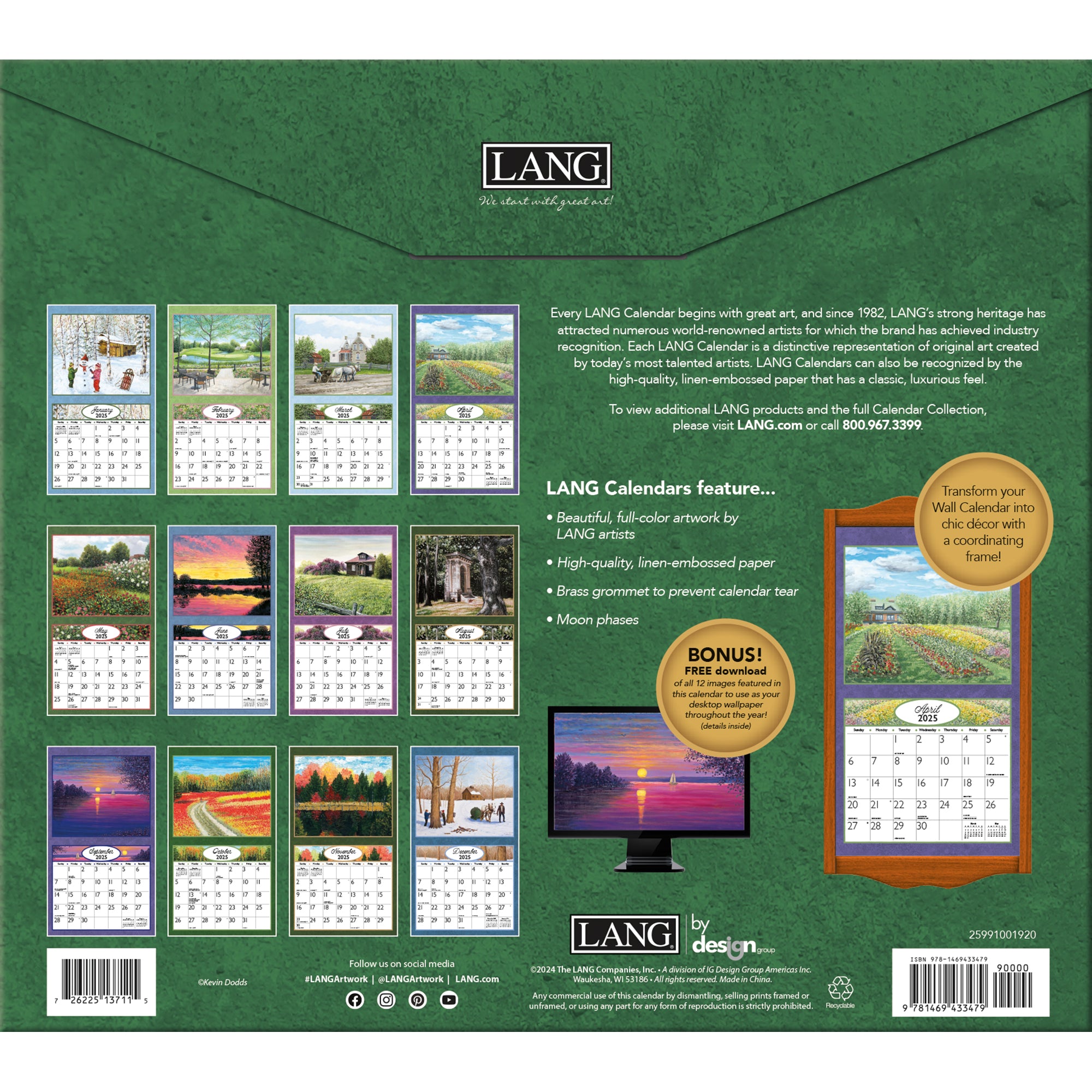 2025 LANG Journey Home By Kevin Dodds - Deluxe Wall Calendar