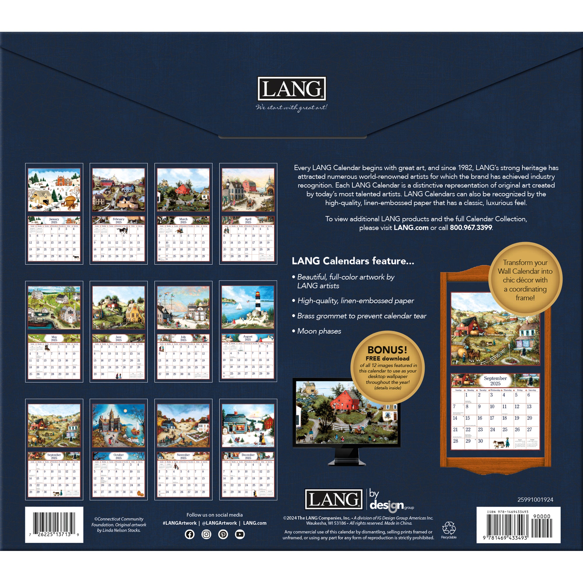 2025 LANG Linda Nelson Stocks - Deluxe Wall Calendar