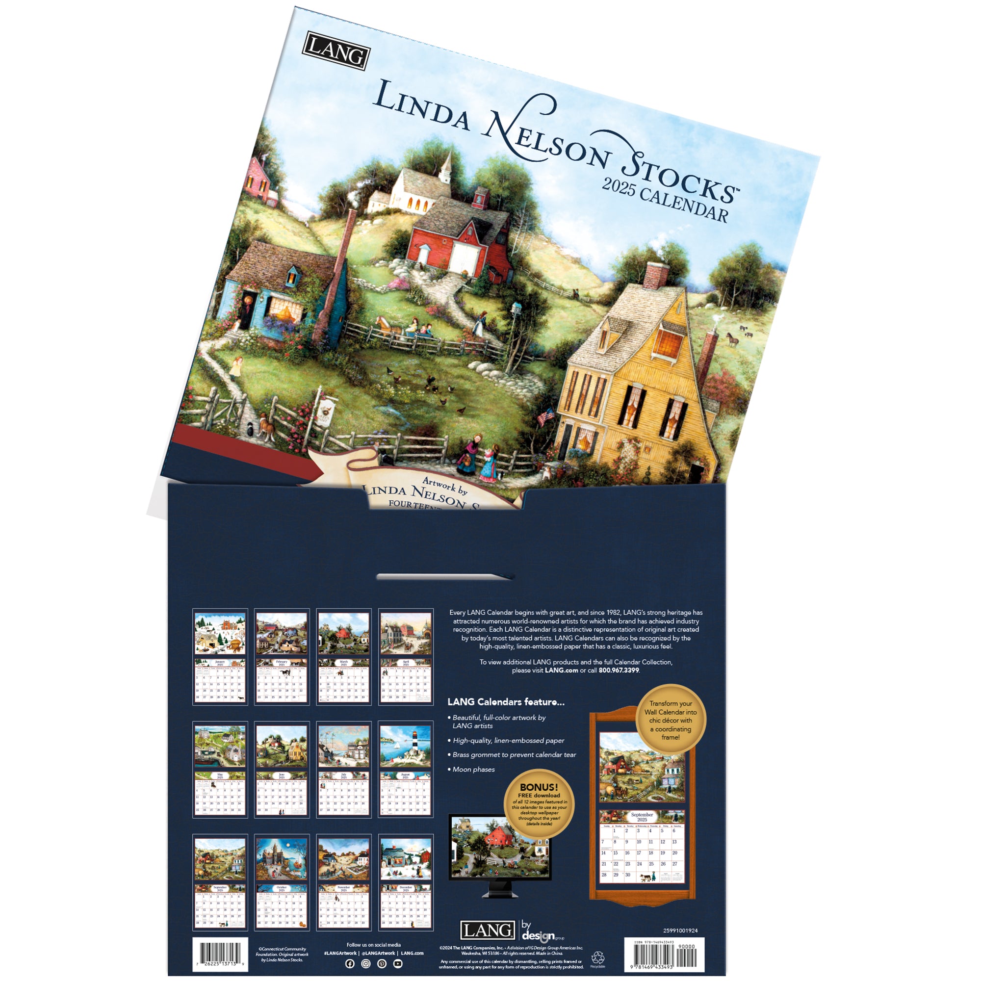 2025 LANG Linda Nelson Stocks Deluxe Wall Calendar