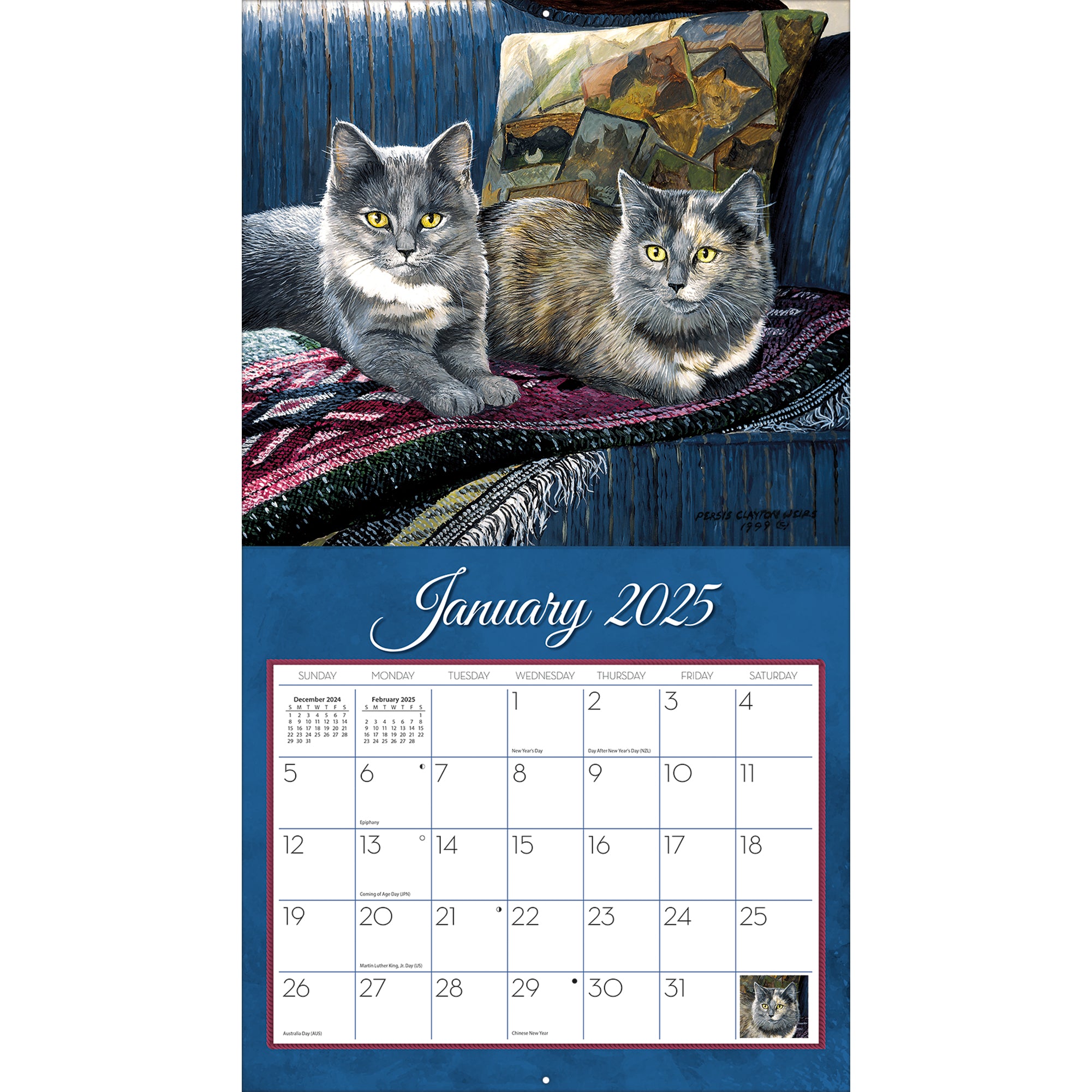 2025 LANG Love Of Cats By Persis Clayton Weirs - Deluxe Wall Calendar
