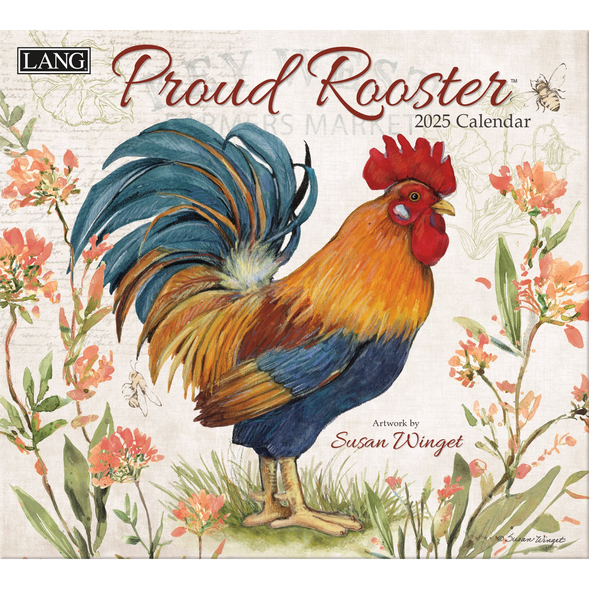 2025 LANG Proud Rooster By Susan Winget - Deluxe Wall Calendar