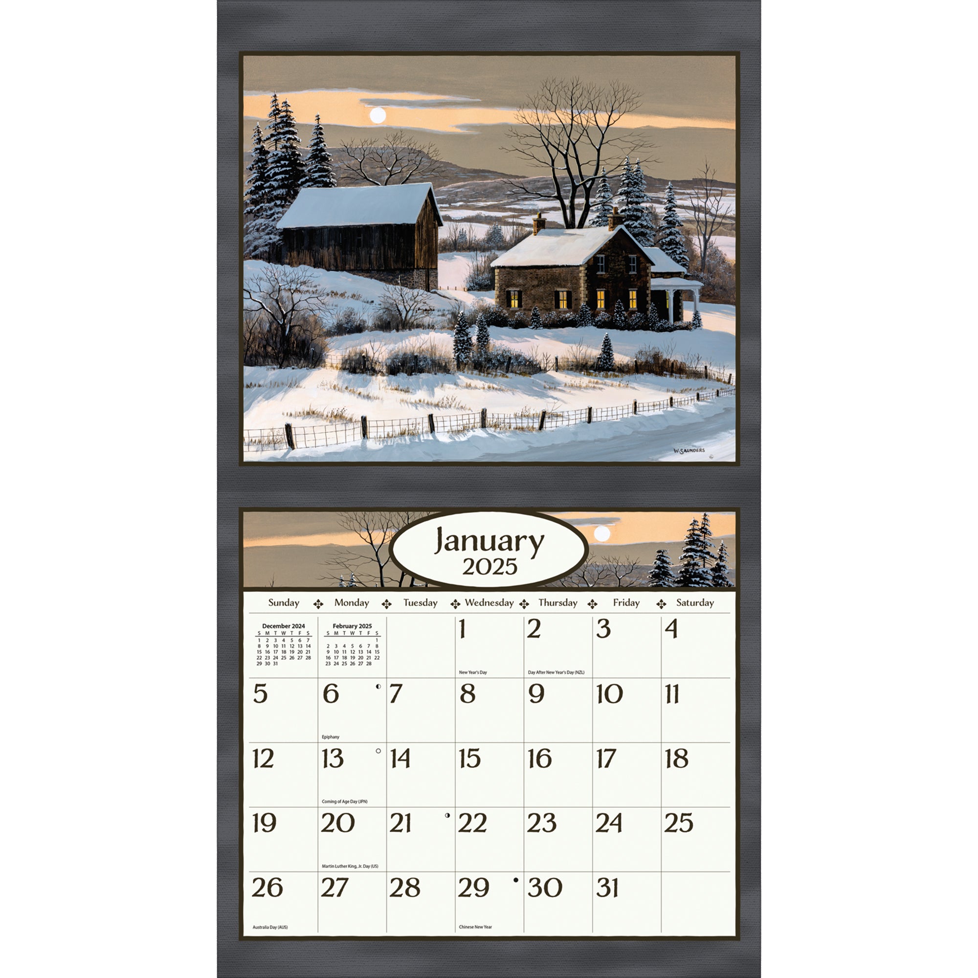 2025 LANG Road Home By Bill Saunders - Deluxe Wall Calendar