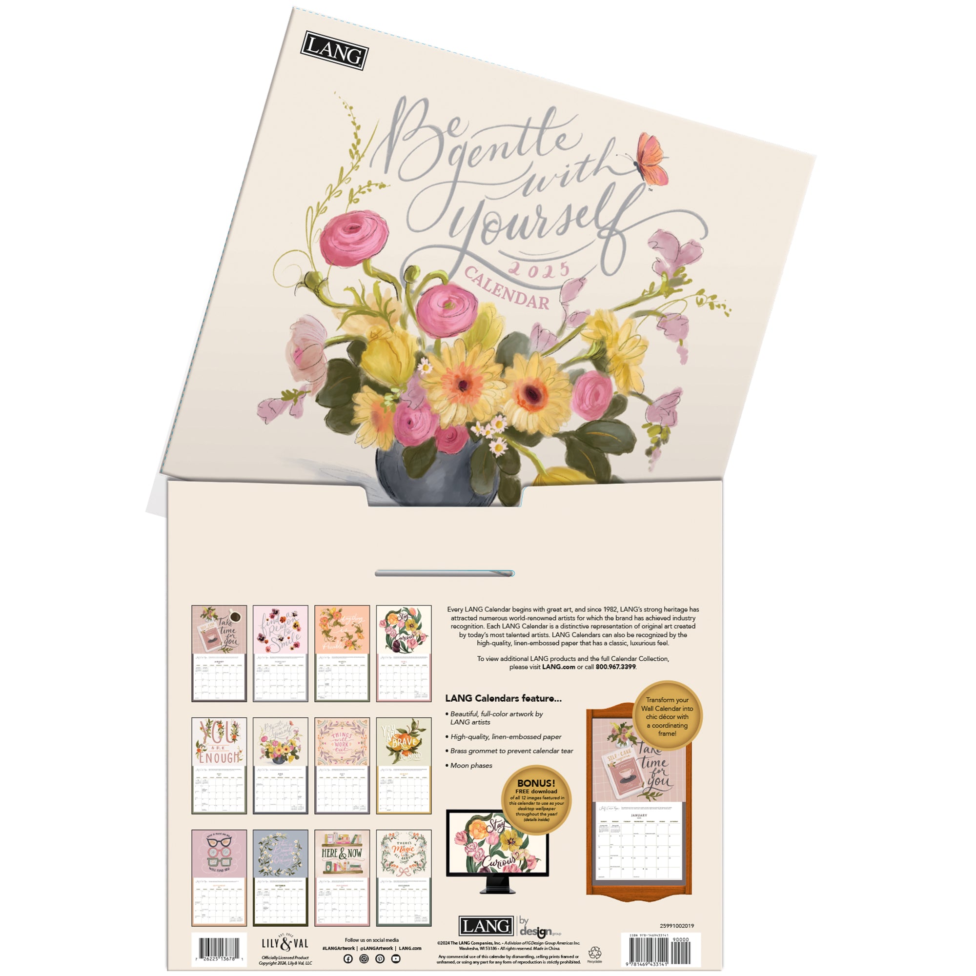 2025 LANG Be Gentle By Lily & Val - Deluxe Wall Calendar