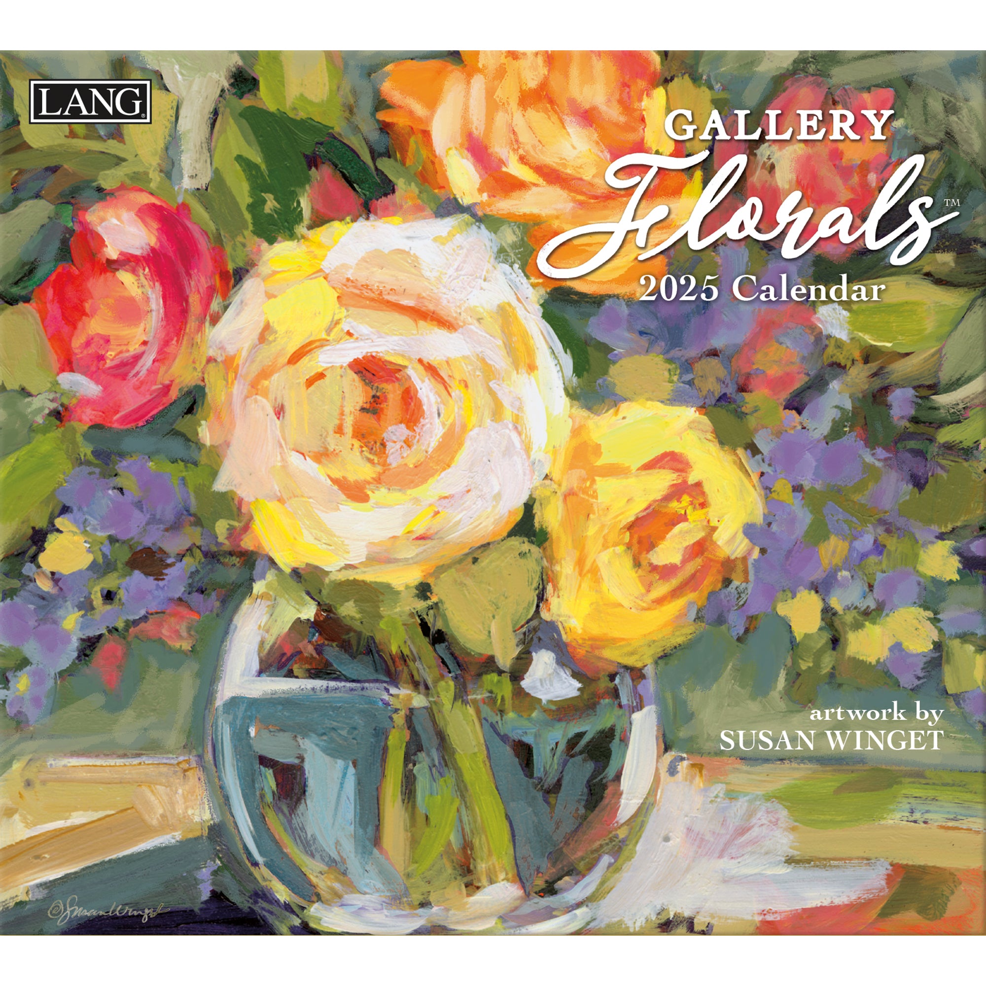 2025 LANG Gallery Florals By Susan Winget - Deluxe Wall Calendar