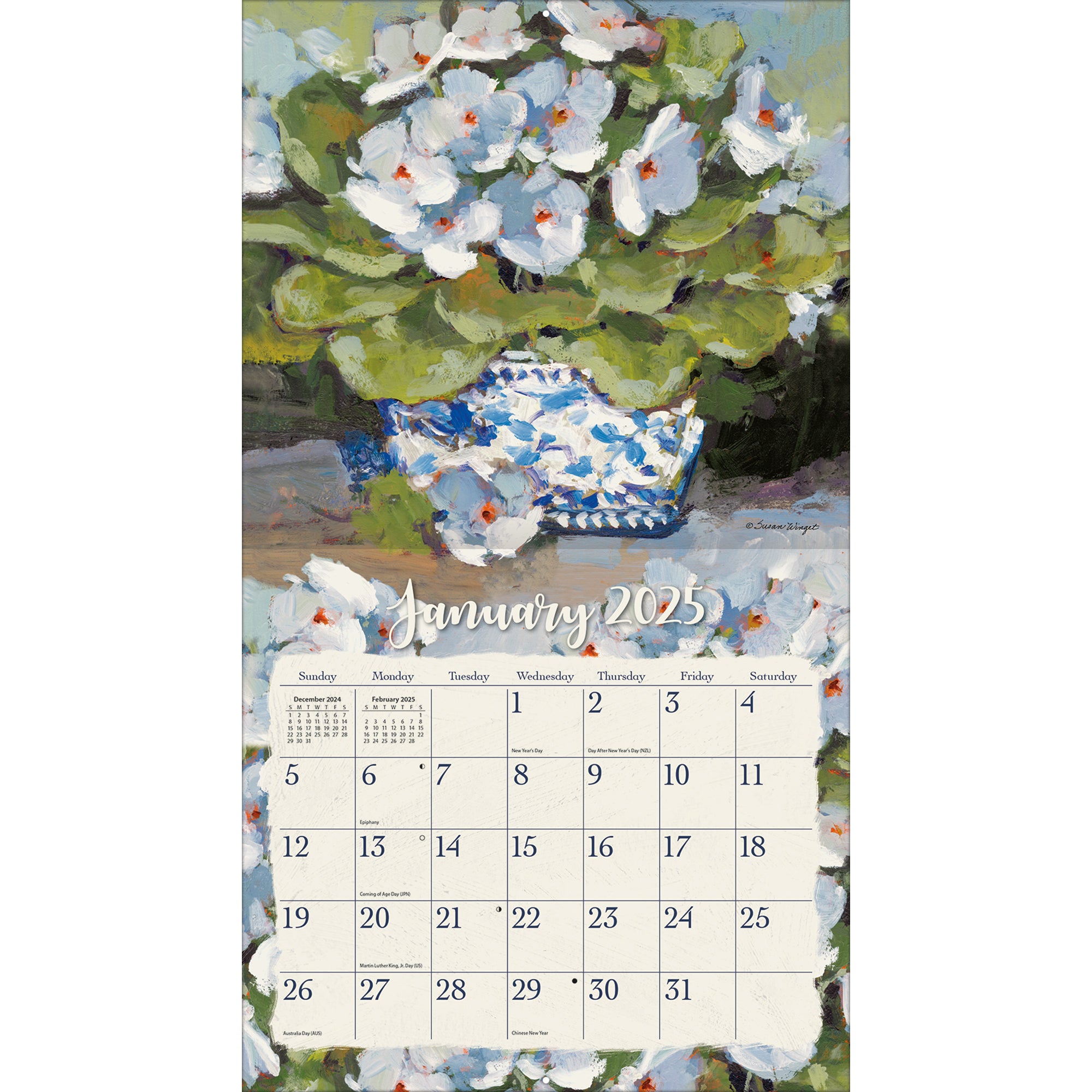 2025 LANG Gallery Florals By Susan Winget - Deluxe Wall Calendar