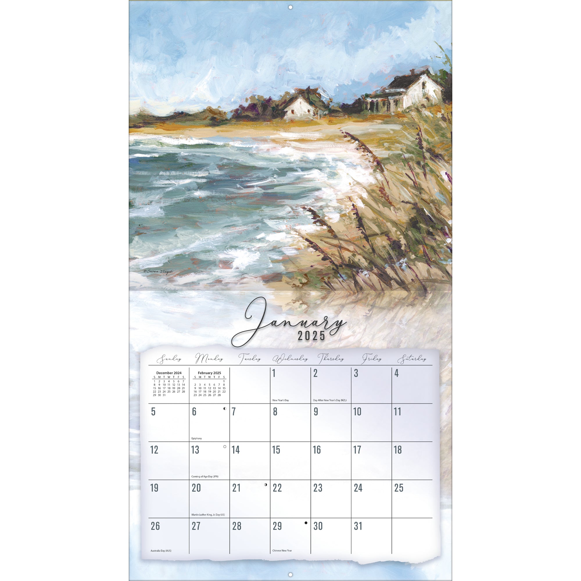 2025 LANG Coastal Shores By Susan Winget - Deluxe Wall Calendar