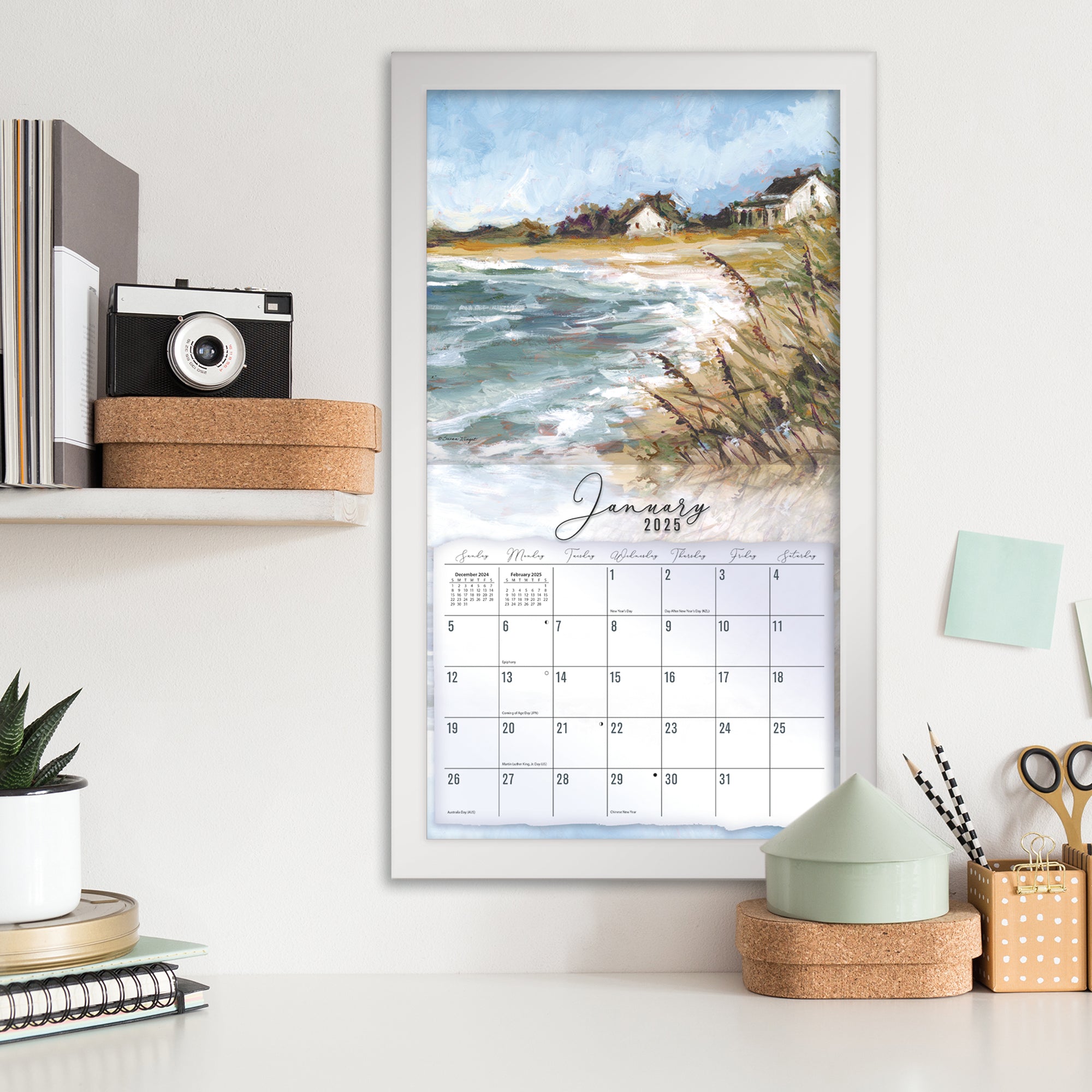 2025 LANG Coastal Shores By Susan Winget - Deluxe Wall Calendar